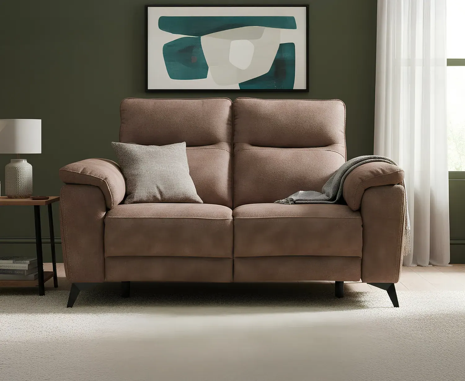 Sinclair 2-Seater Reclining Sofa - Brown, Fabric product