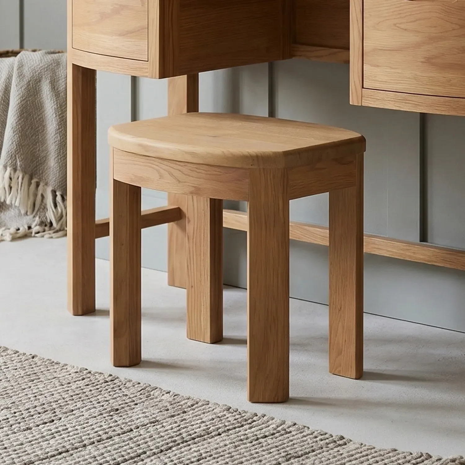 Somerton Curved Dressing Stool - Oak product