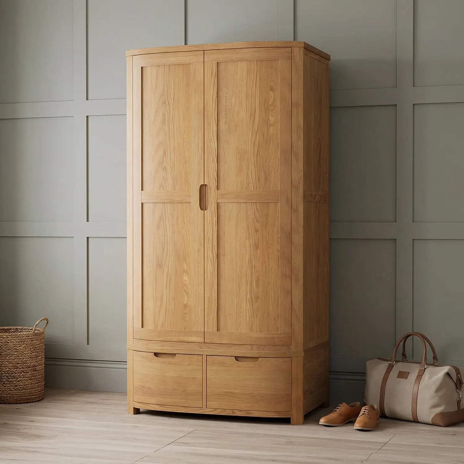 Somerton Double Wardrobe with Soft-Close Hinges - Oak product