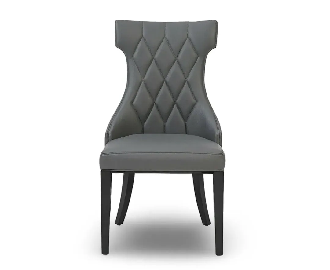 Sophia Set of 2 Dining Chairs - Grey, Faux Leather product