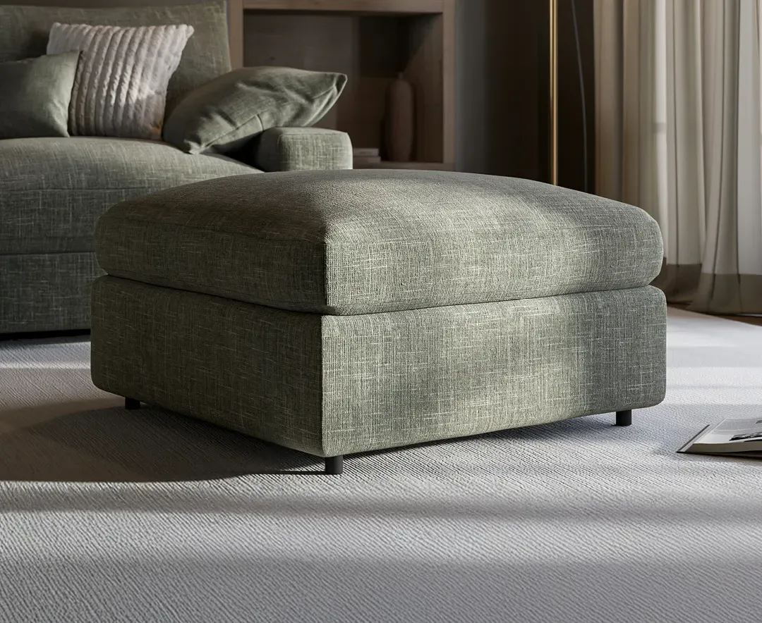 Sorrento Footstool - Forest Green, Fabric product