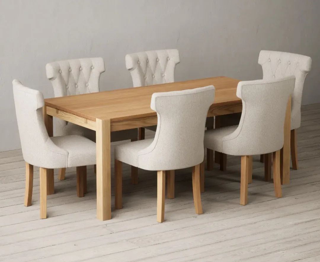 Thetford Dining Table & 6 Natural Clara Chairs - Oak product