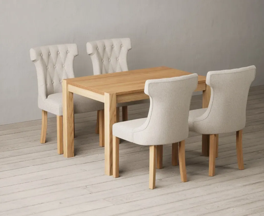 Thetford Dining Table with 4 Clara Chairs - Oak, Solid Oak product