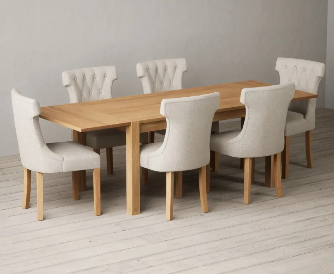 Thetford Extendable Dining Table & 6 Natural Clara Chairs - Oak product
