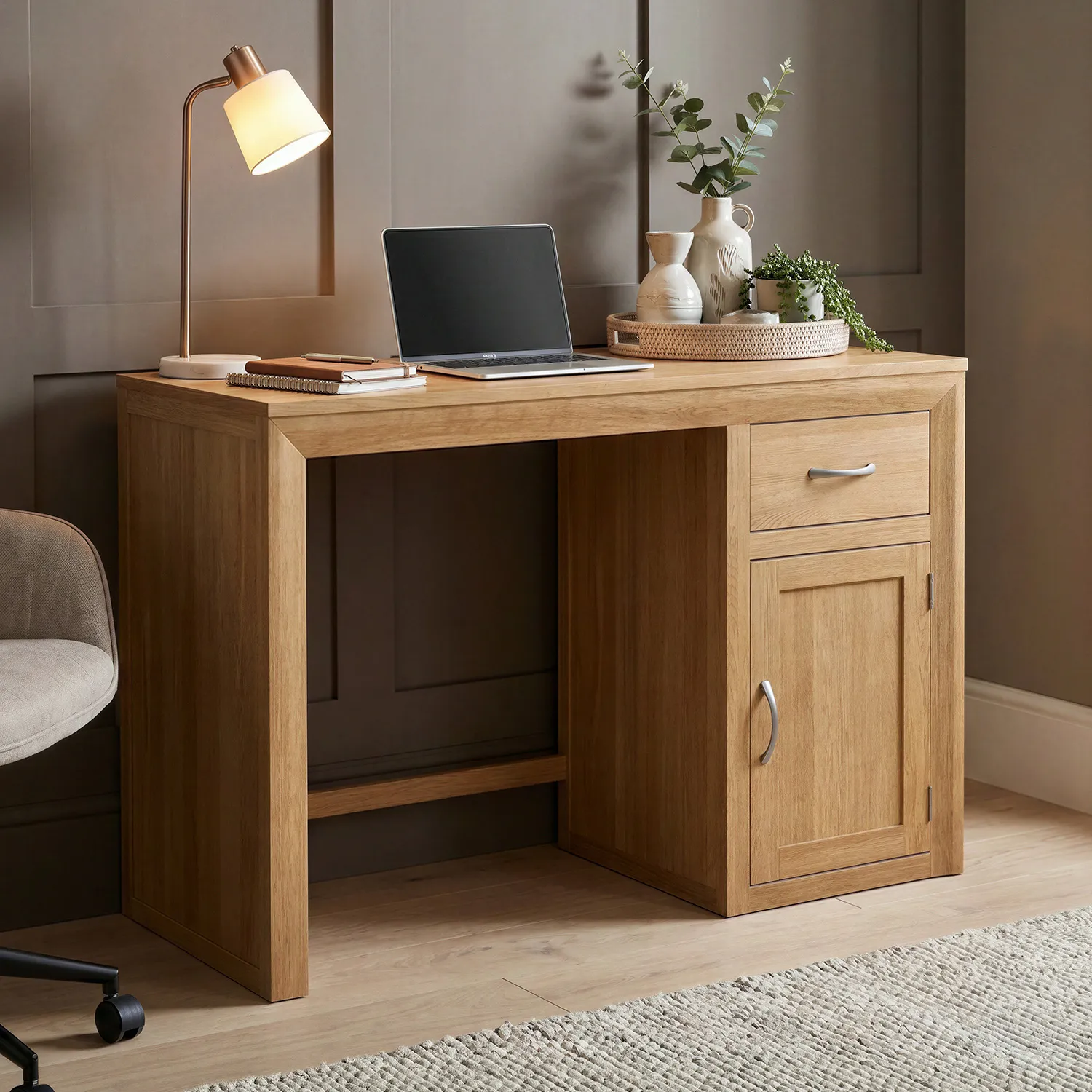 Tilt Computer Desk - Oak, Solid Oak product