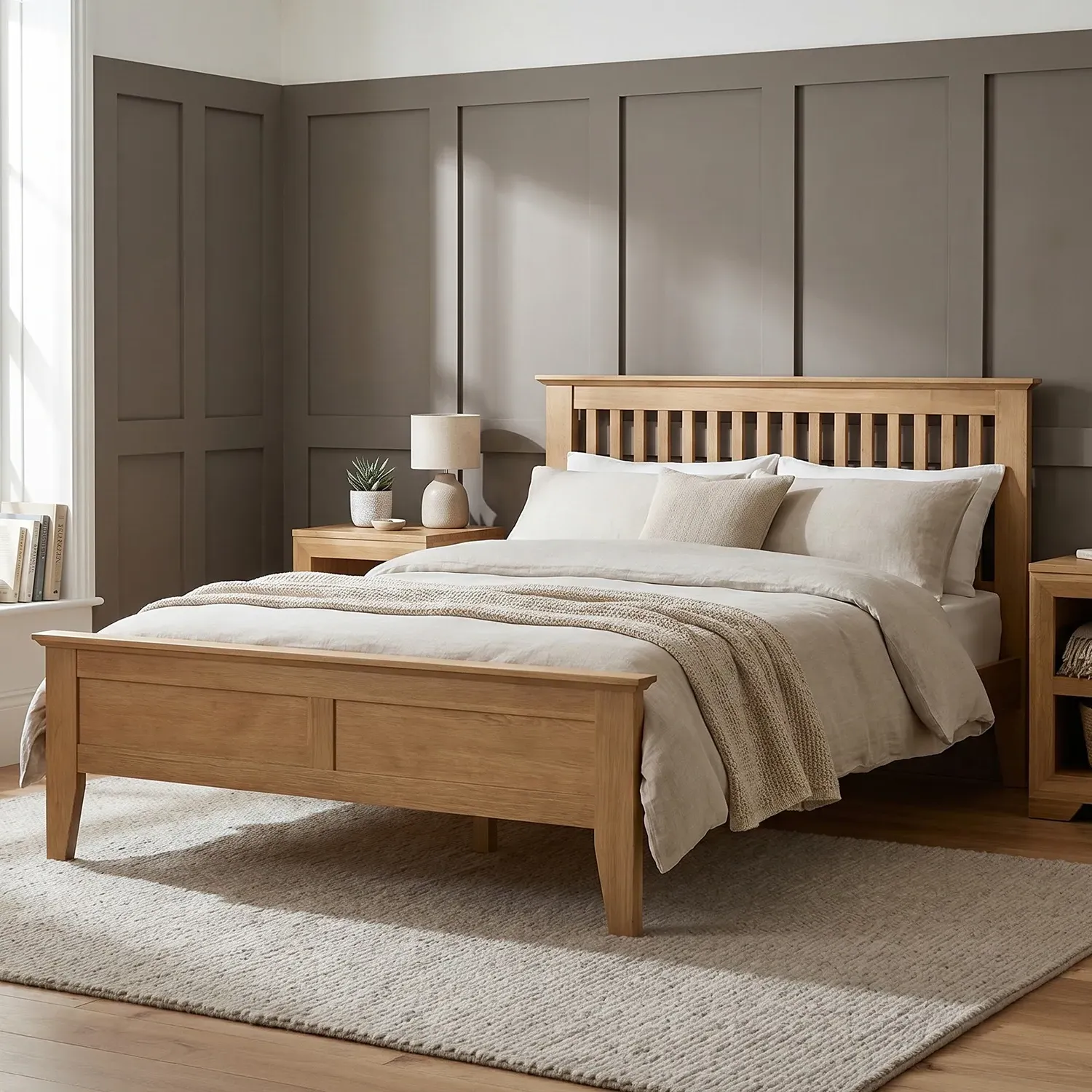 Tilt Double Bed Frame - Oak, Solid Oak product