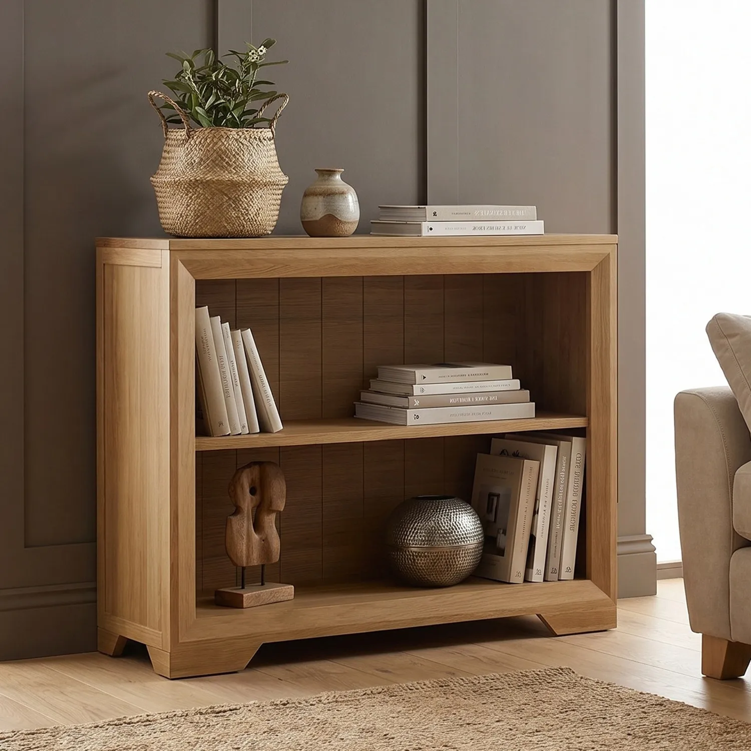 Tilt Small Bookcase - Oak, Solid Oak product