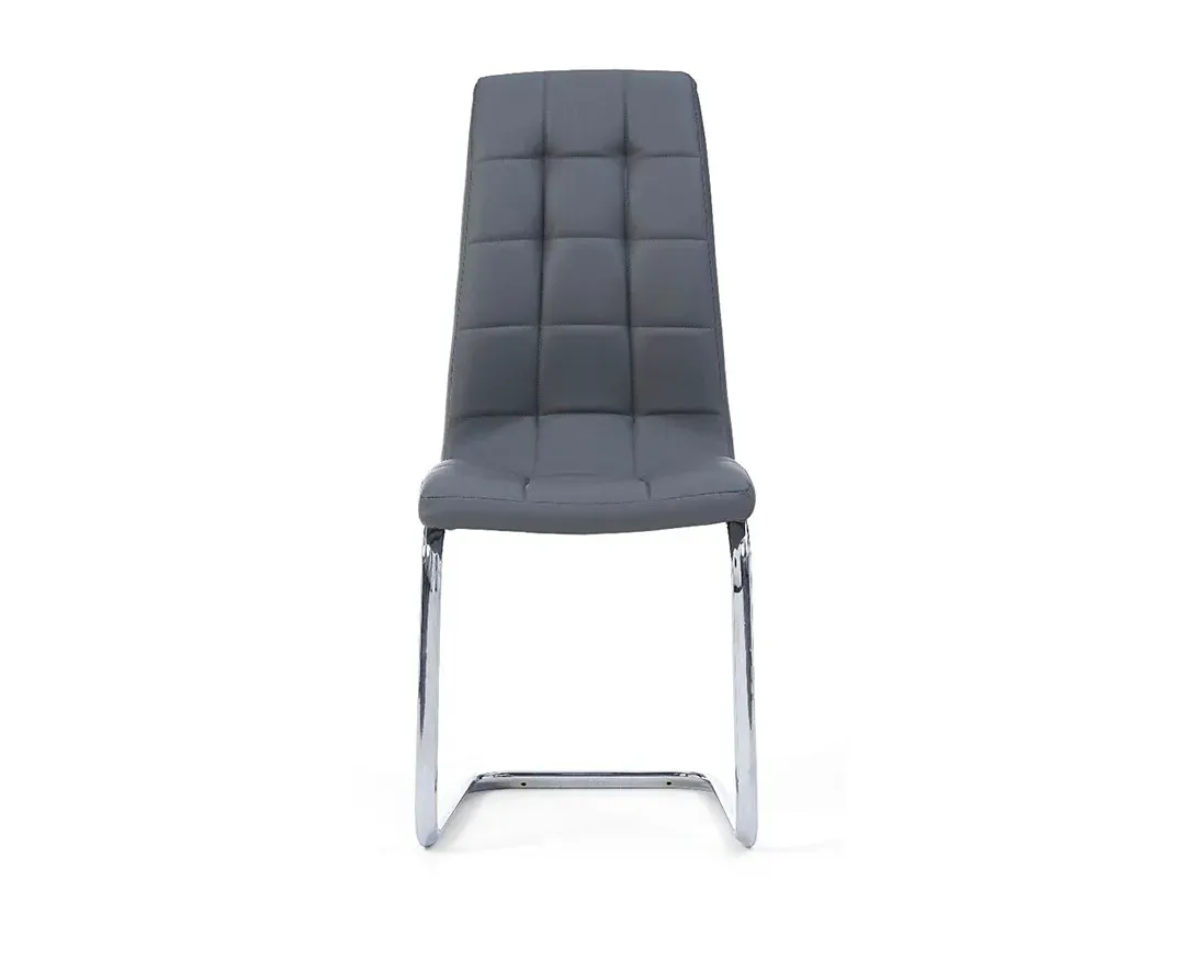 Vigo Set of 2 Dining Chairs - Grey, Faux Leather product