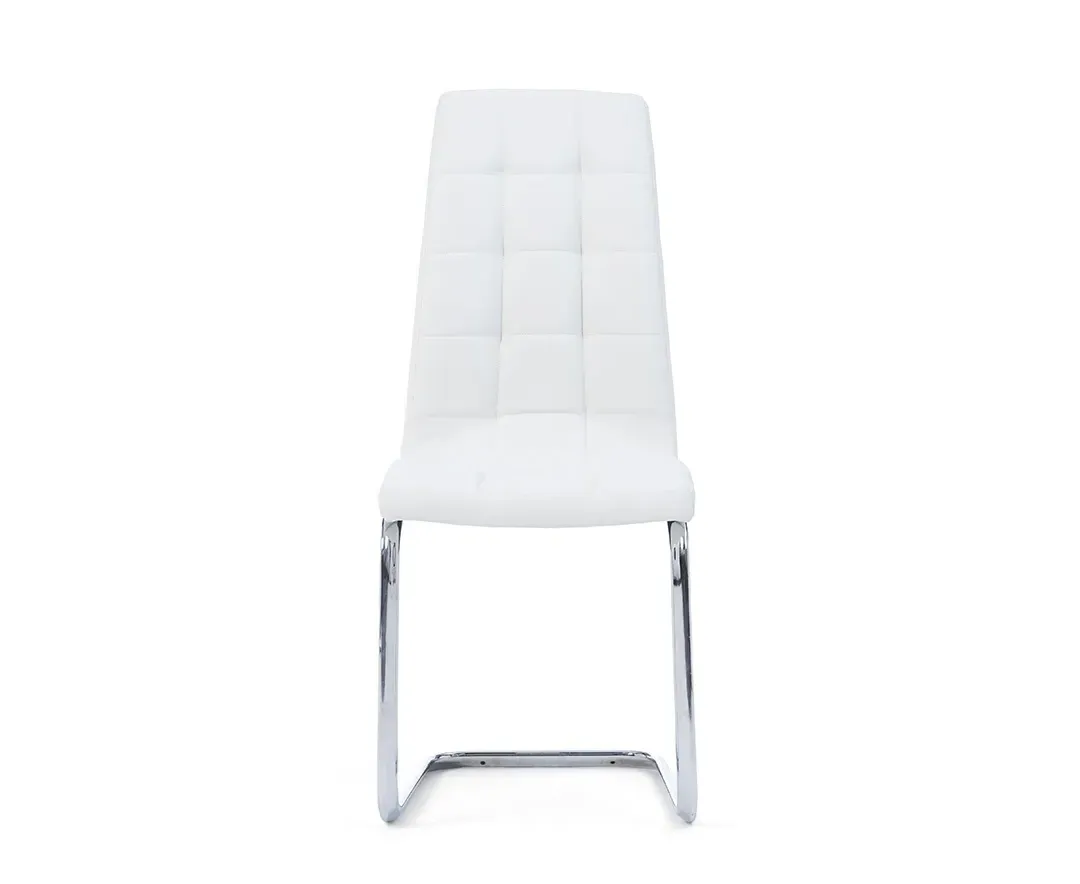 Vigo Set of 2 Dining Chairs - White, Faux Leather product