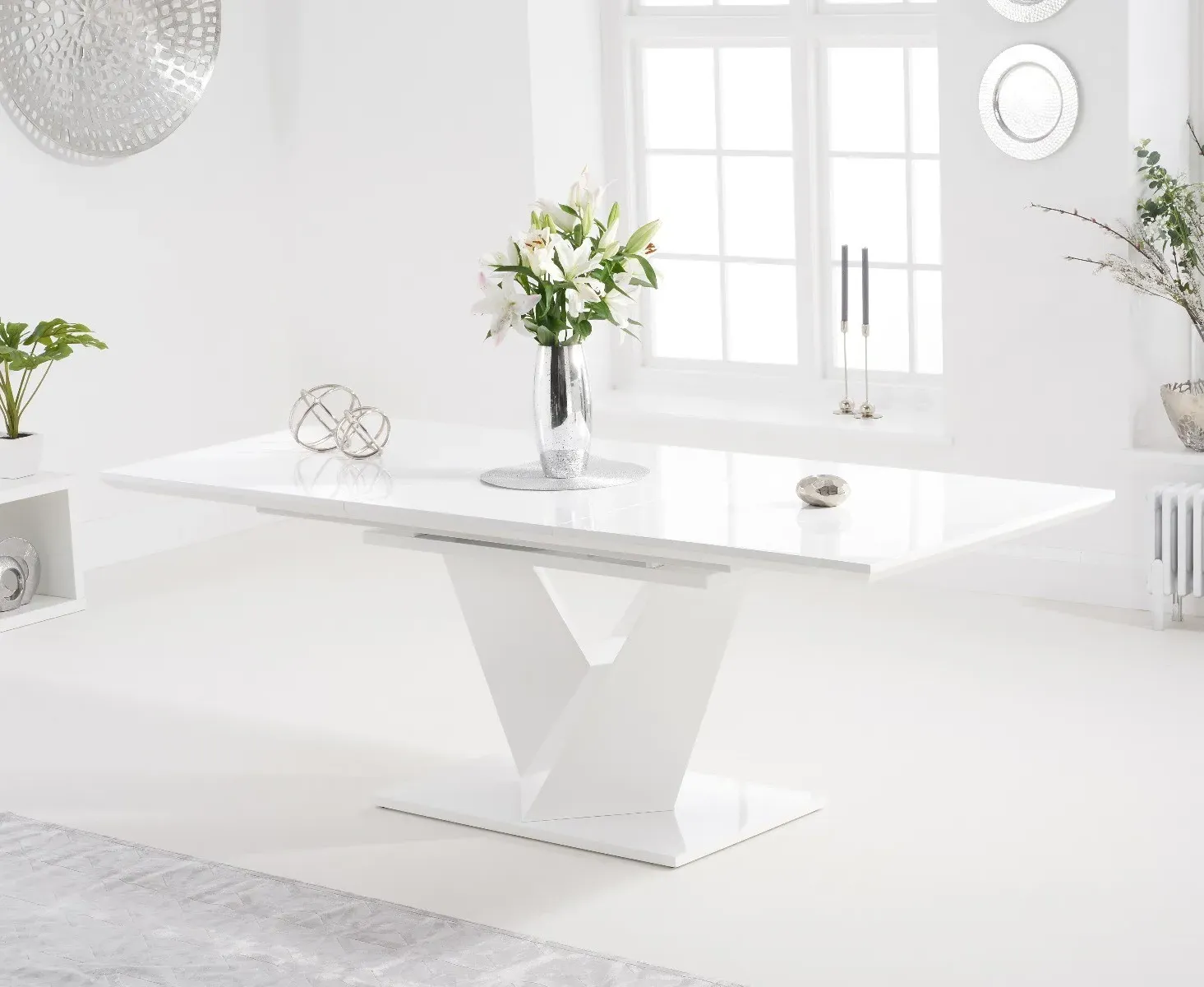 Vittorio Extendable Dining Table - White, High Gloss product