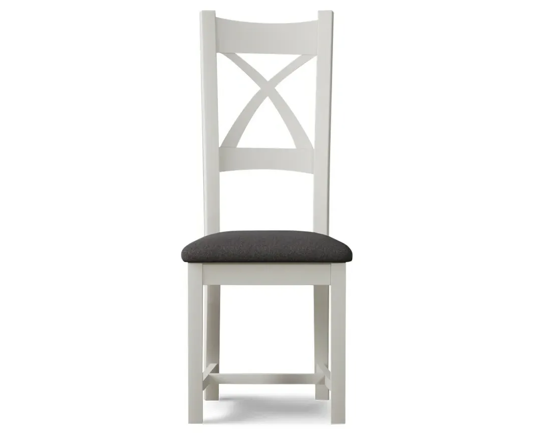 X Back Set of 2 Dining Chairs - Charcoal Grey, Solid Wood product