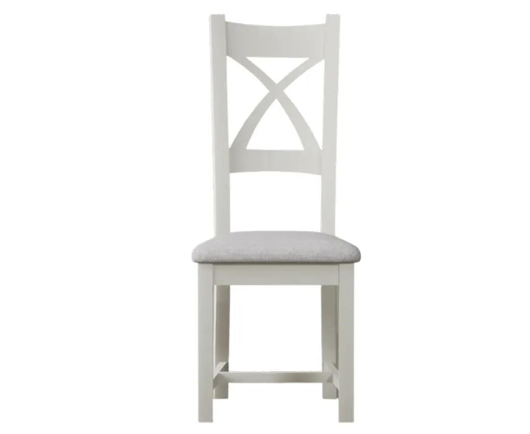 X Back Set of 2 Dining Chairs - Light Grey, Solid Wood product
