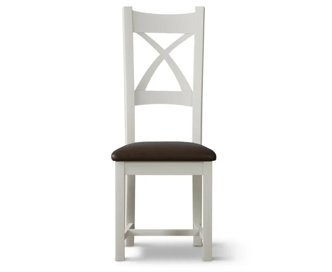X Back Set of 2 Dining Chairs - Painted Brown, Solid Wood product