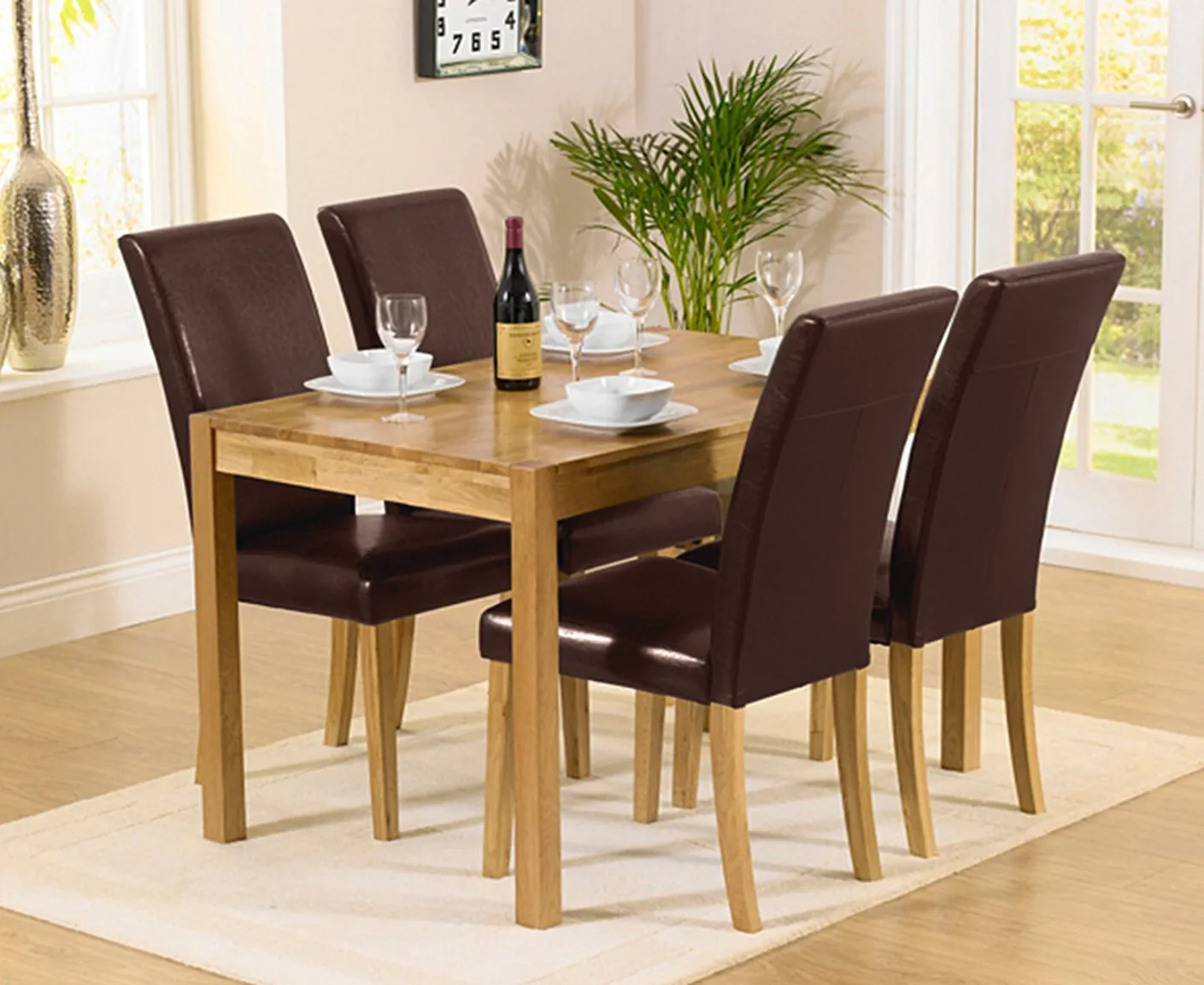 York Dining Table & 4 Olivia Chairs - Oak, Solid Oak product