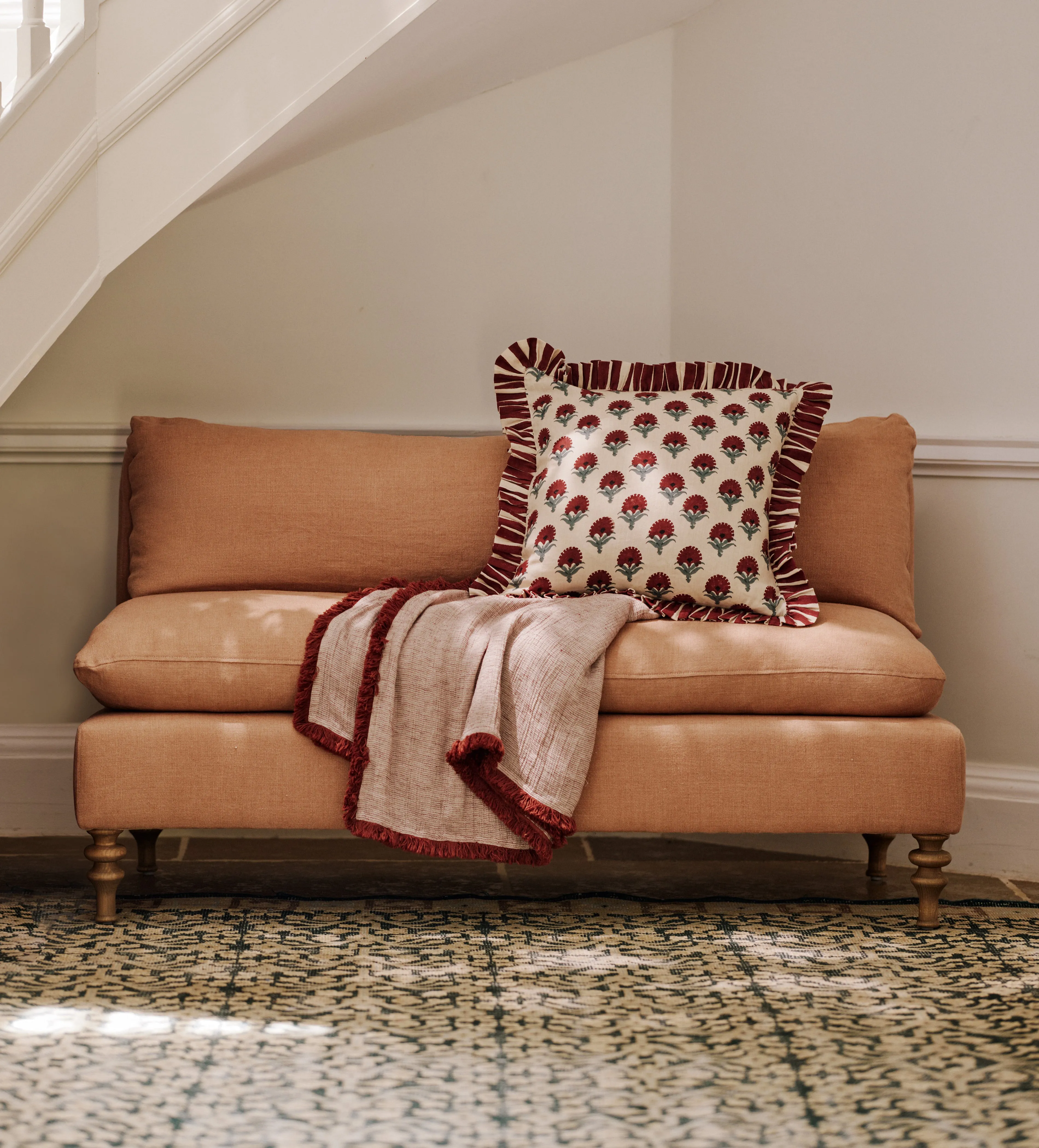 Rosina 2-Seater Sofa - Apricot, Linen product