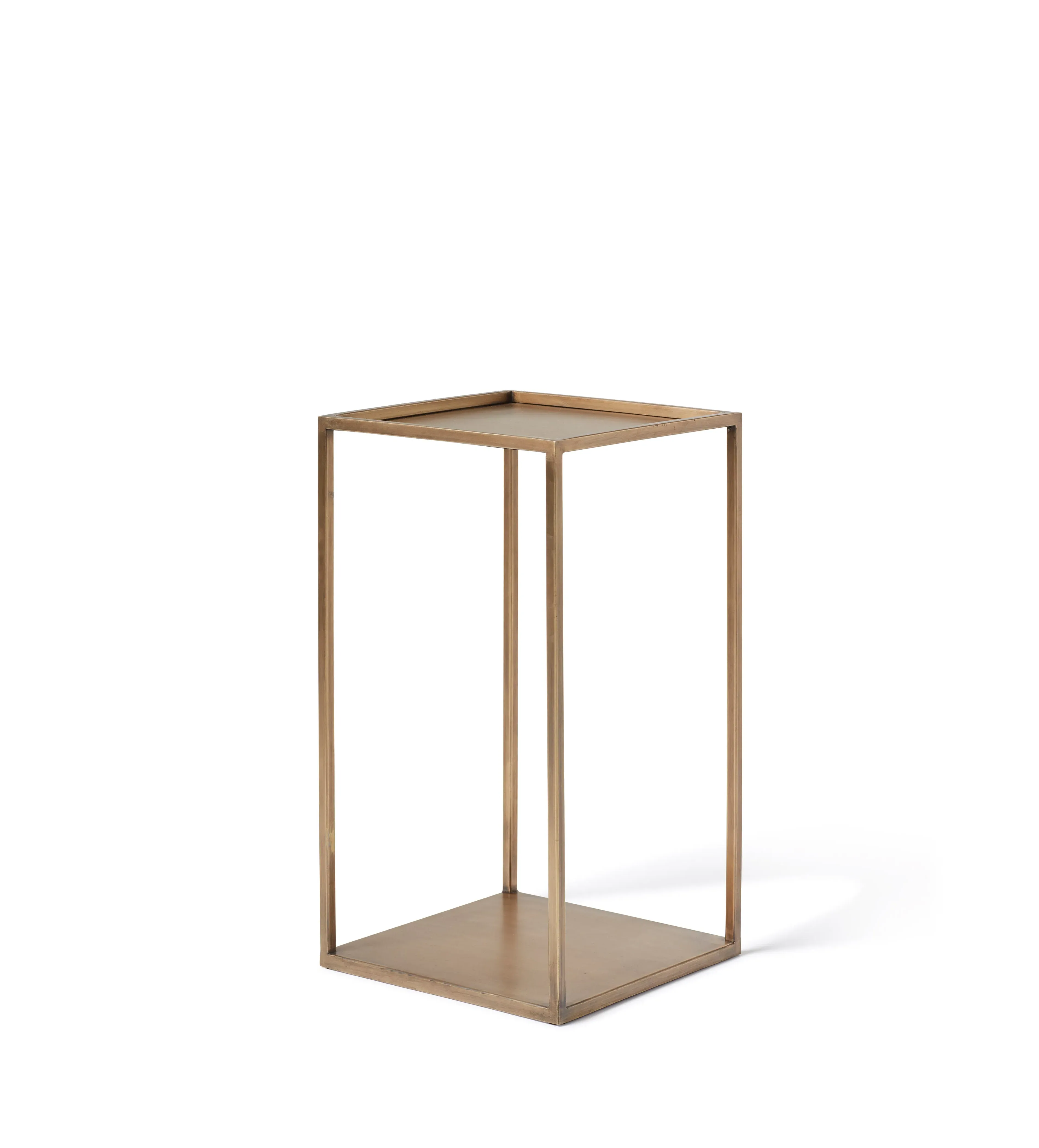 Neli Two-Tier Side Table - Antique Brass, Steel alternate view