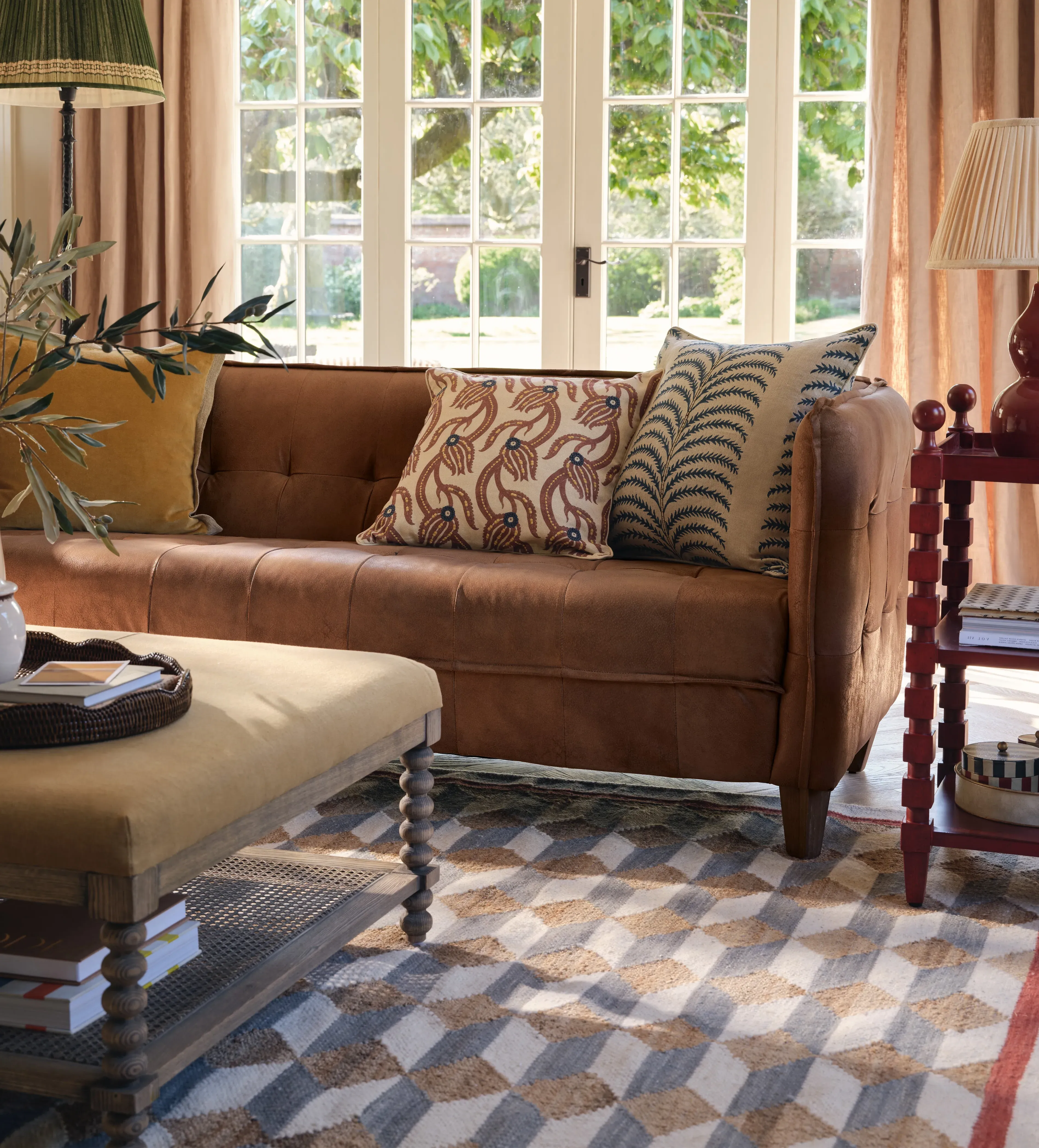3-Seater Chesterfield Sofa - Aged Tobacco, Leather product