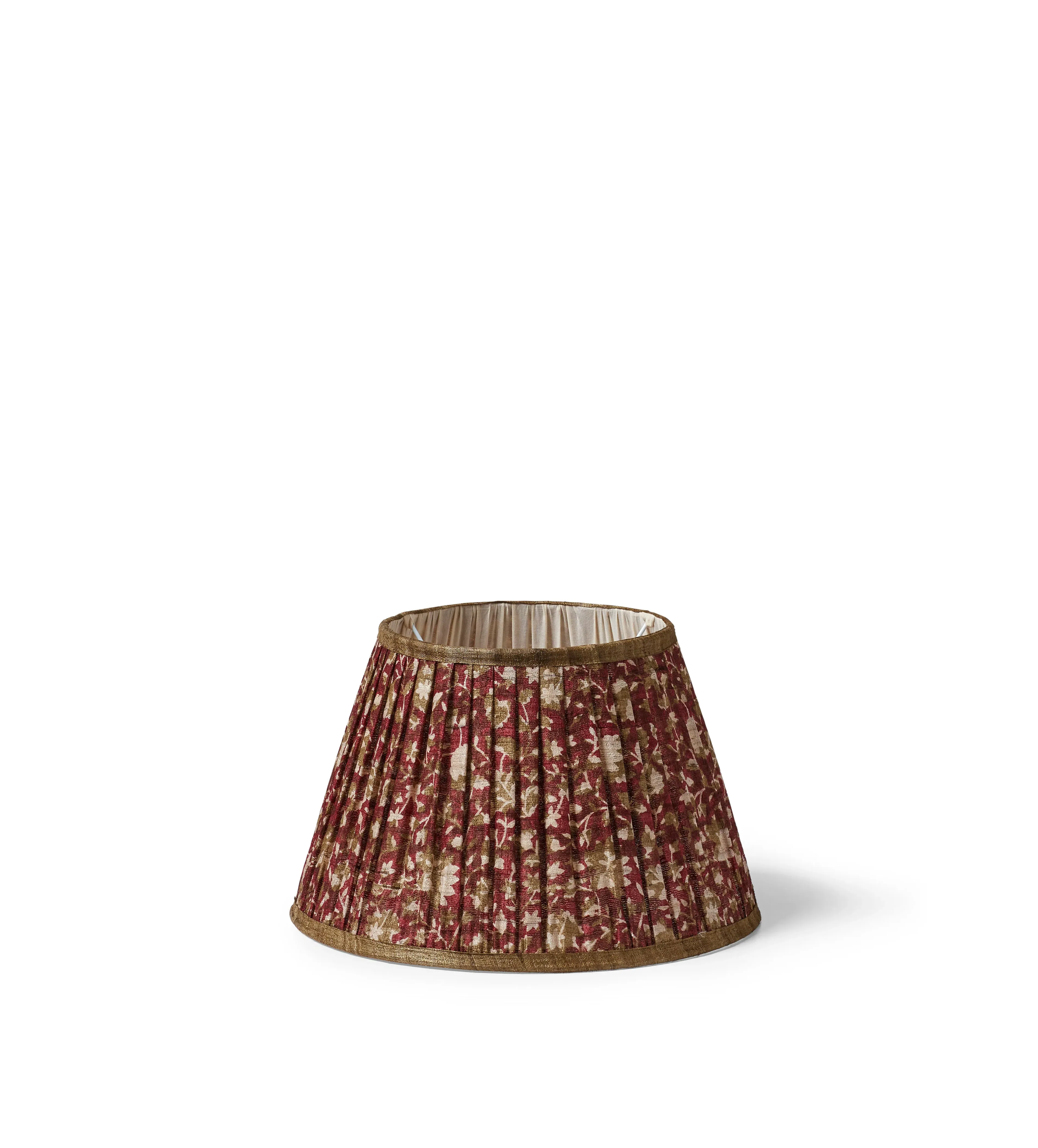 35cm Lampshade with Floral Pattern - Red, Silk by OKA, alternate view