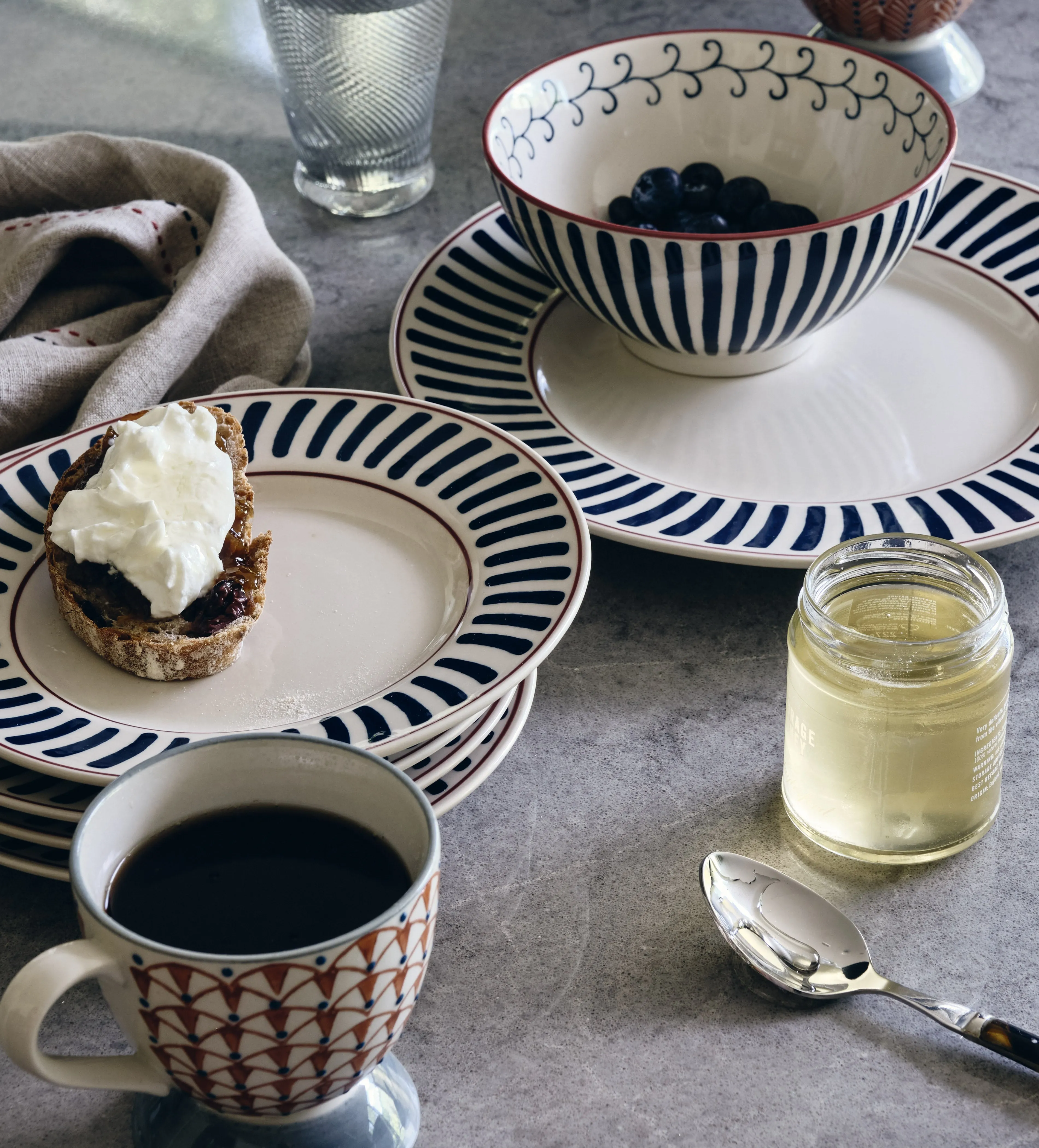 4-Piece Side Plate Set - Indigo, Ceramic product