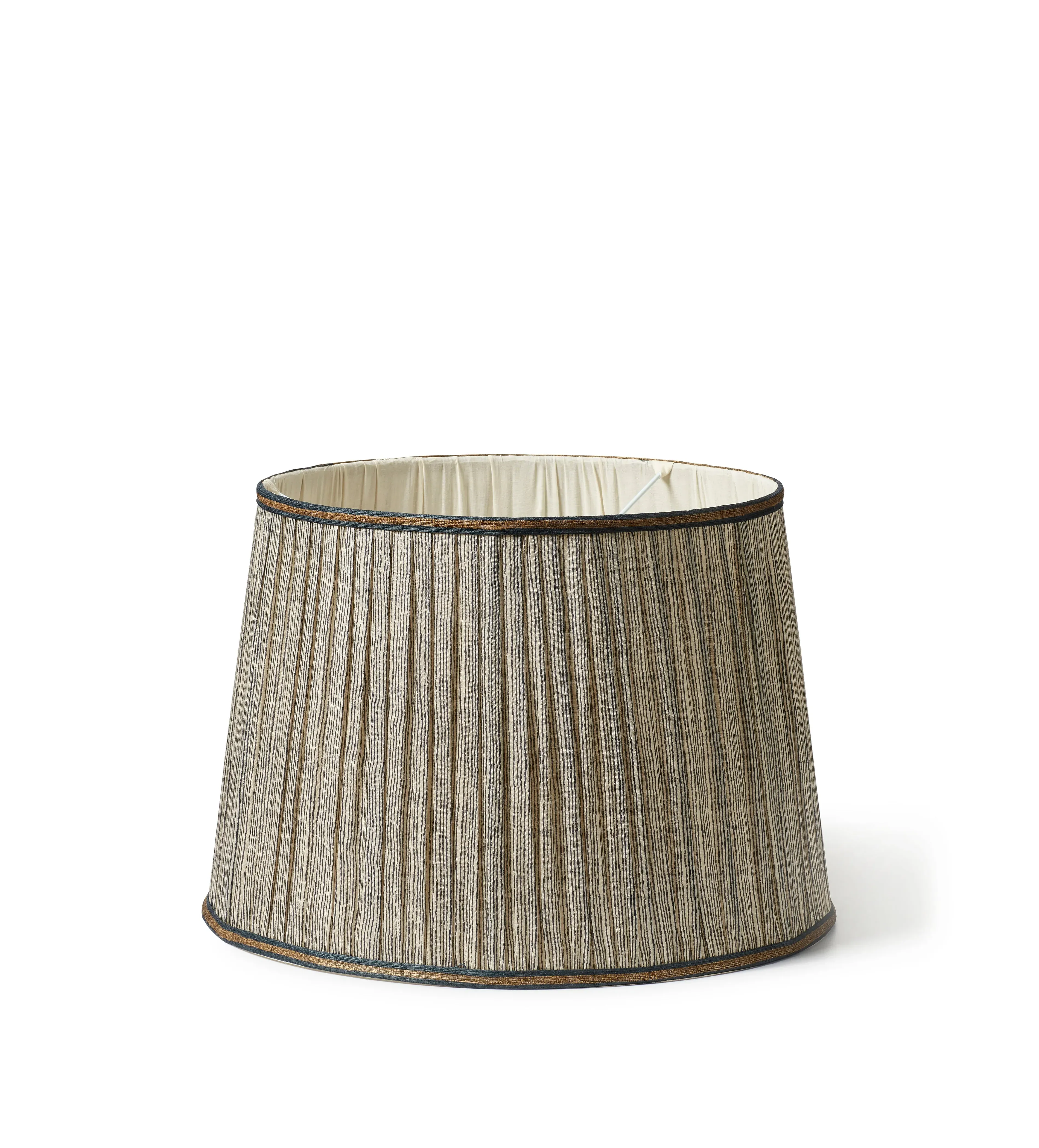 45cm Pleated Lampshade - Blue/Gold, Silk by OKA, alternate view