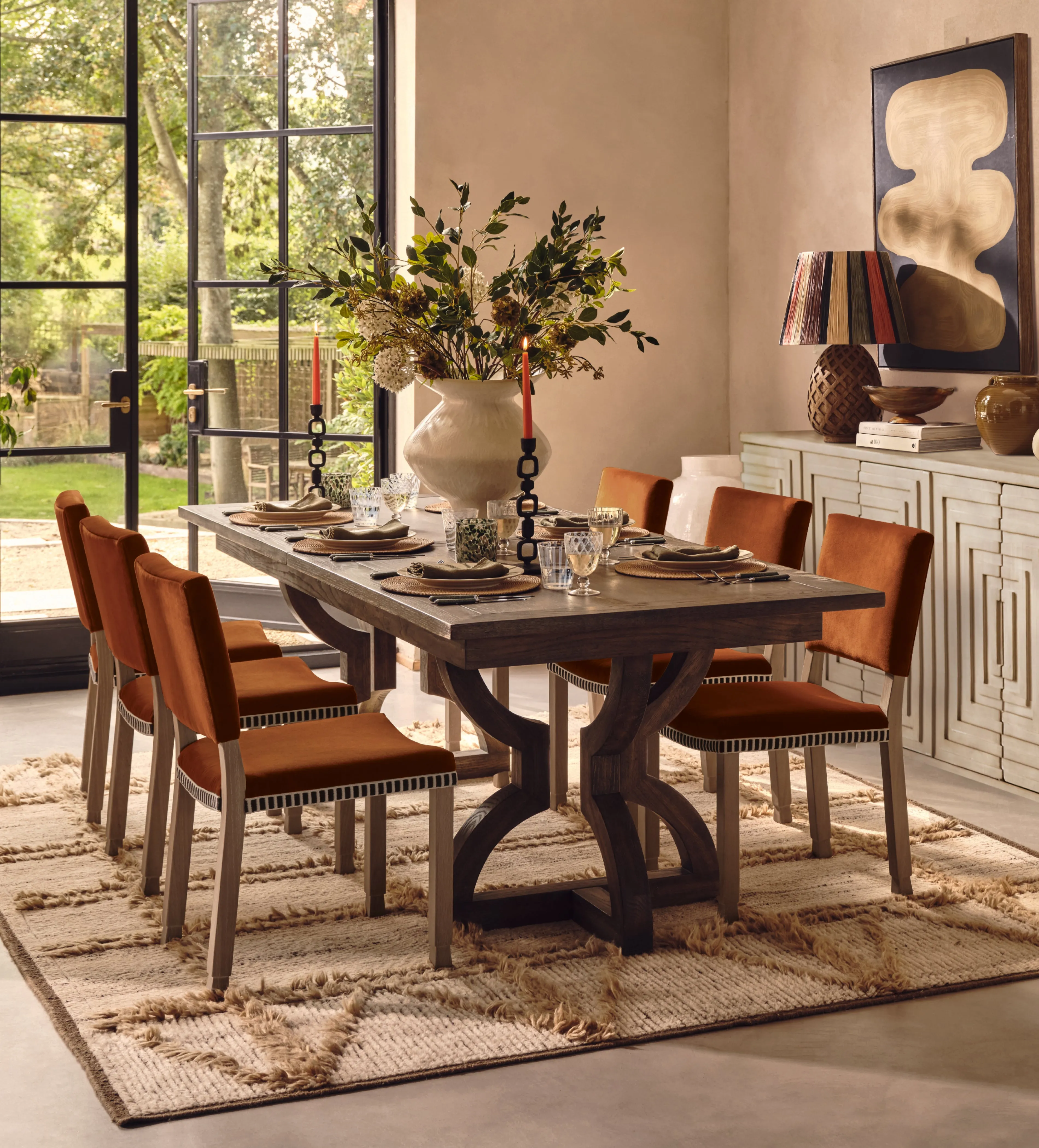 Abbey Dining Chair - Dirty Orange, Velvet product