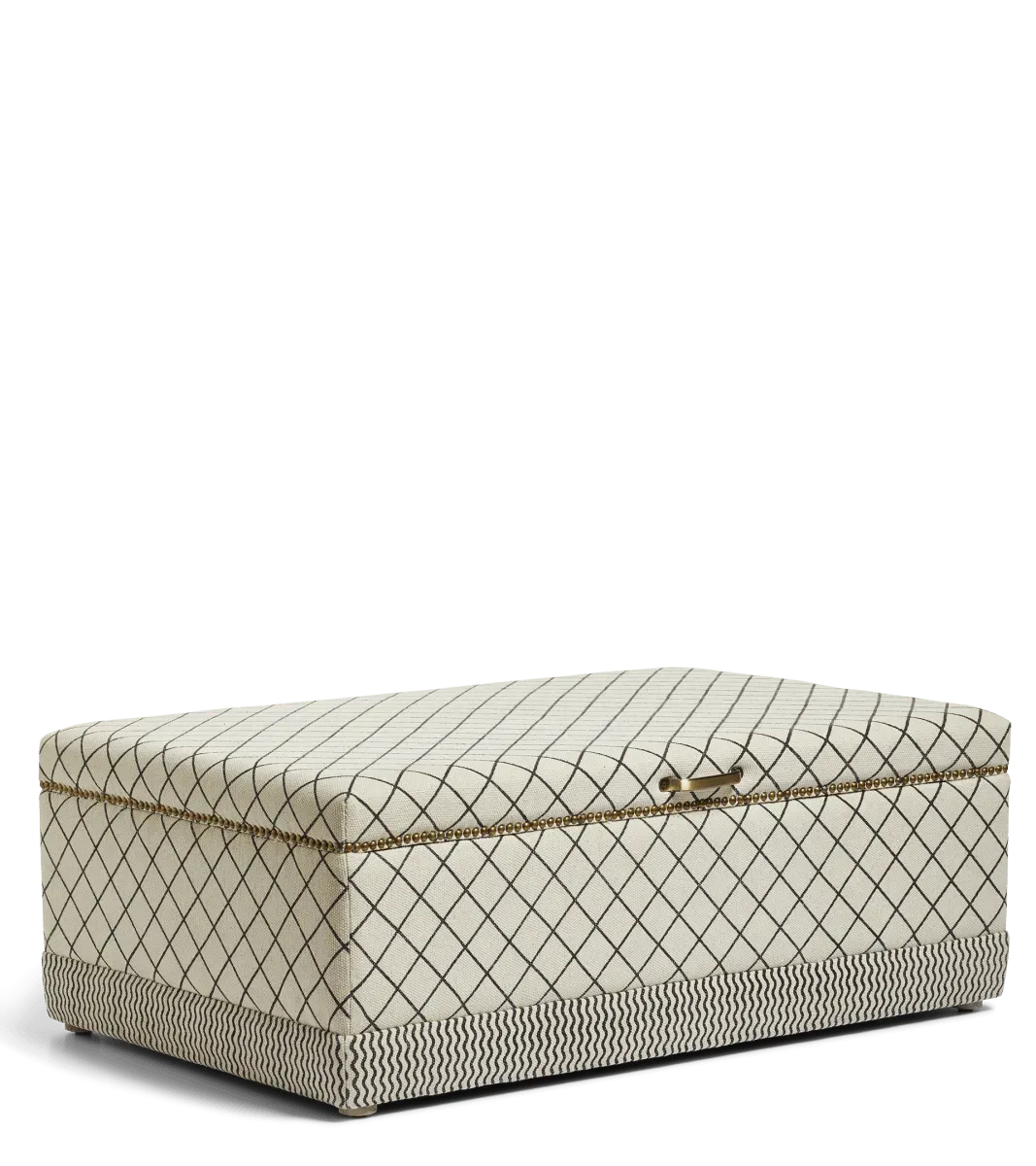 oka-agnes-upholstered-ottoman-monochrome-ottomans-cotton-mango-wood-striped image