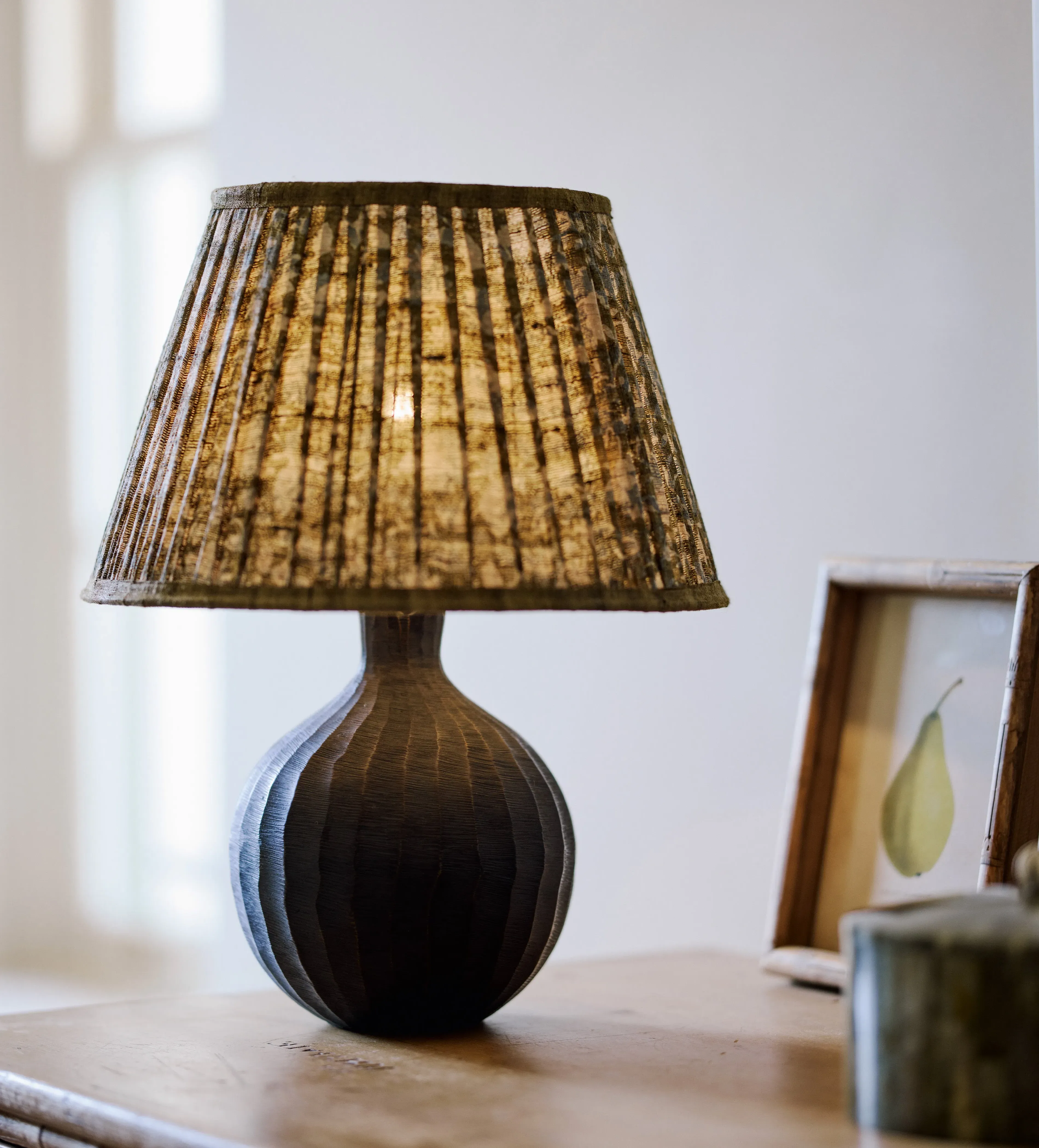 Anassa Table Lamp Base - Blackened Bronze, Metal by OKA