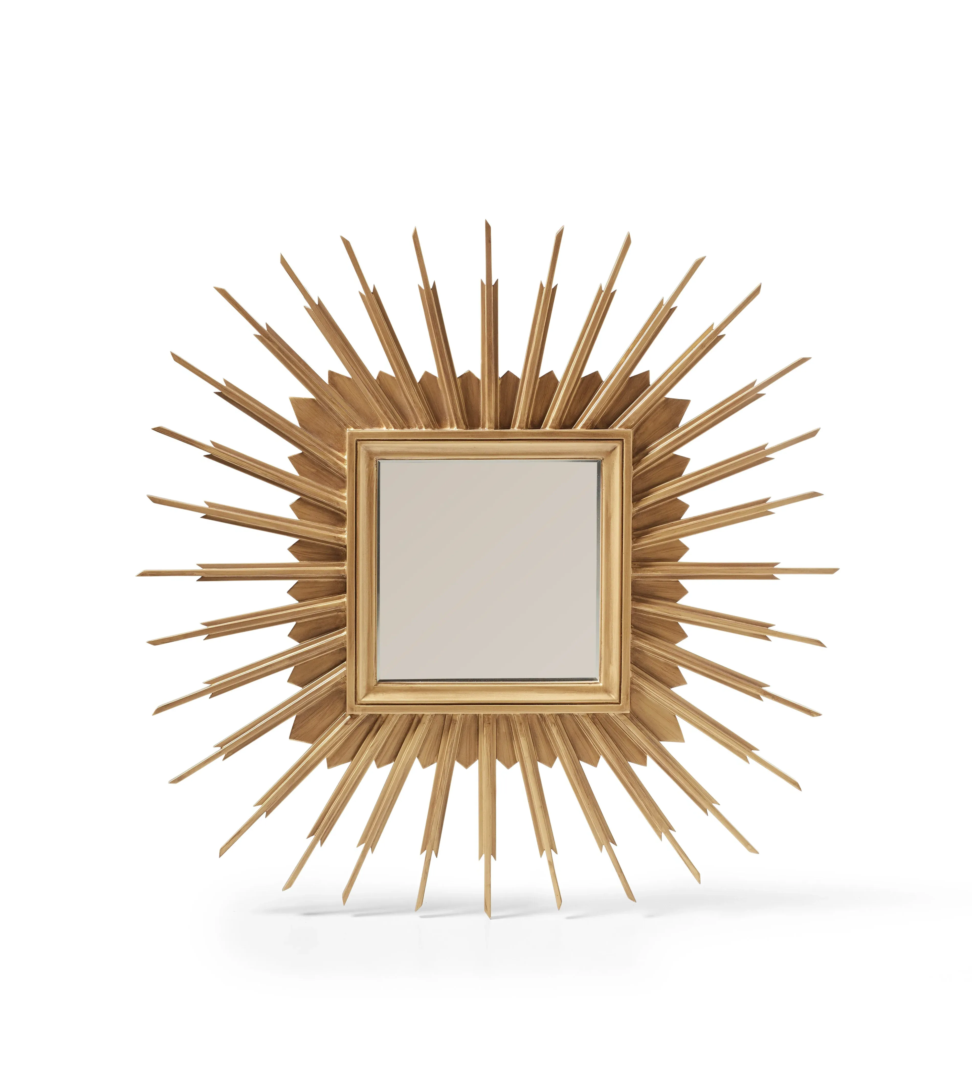 Aphelion Sunburst Wall Mirror - Antique Brass, Mango Wood alternate view