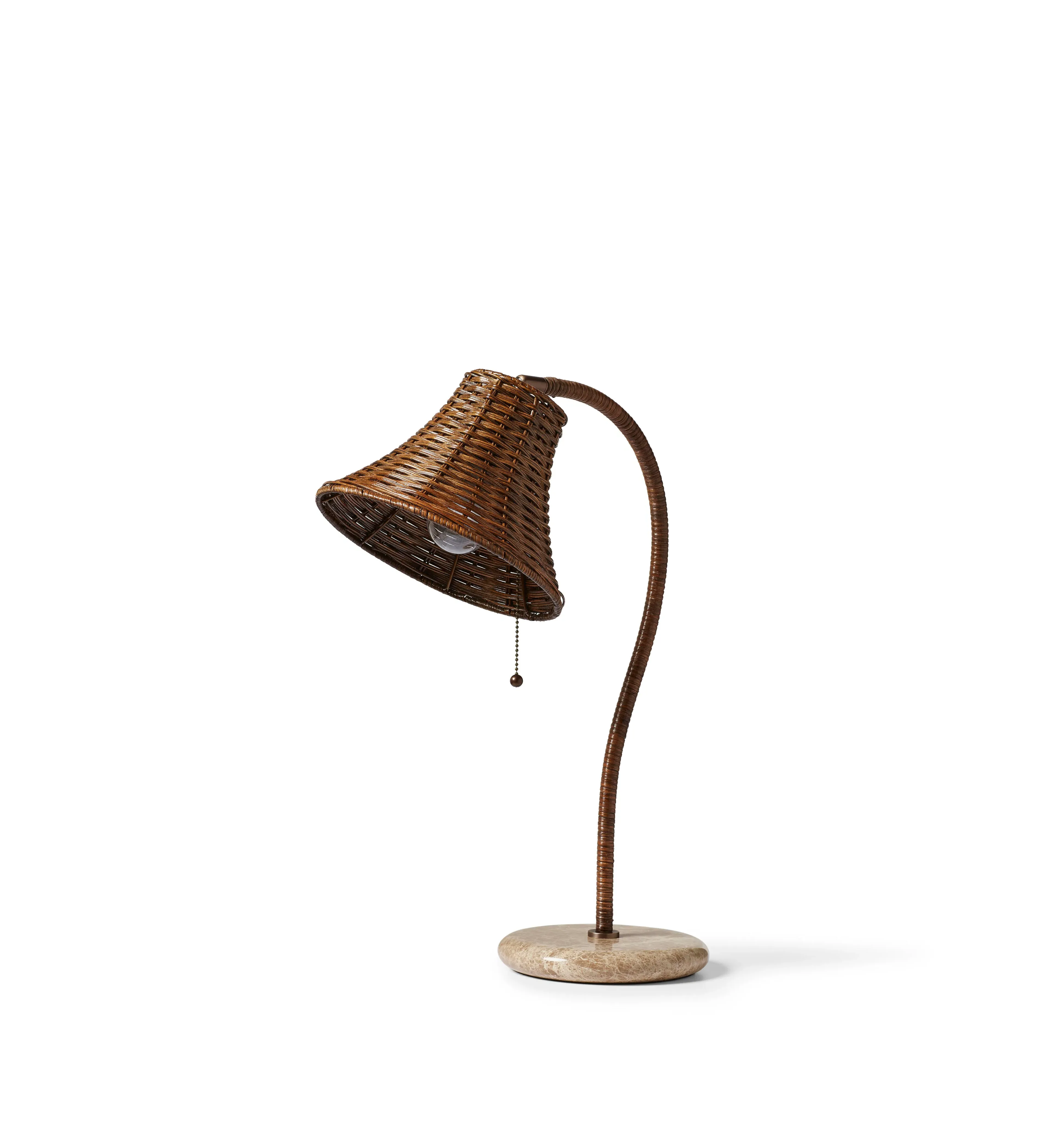 Sikao Rattan Arc Table Lamp Base - Antique Brown by OKA, alternate view