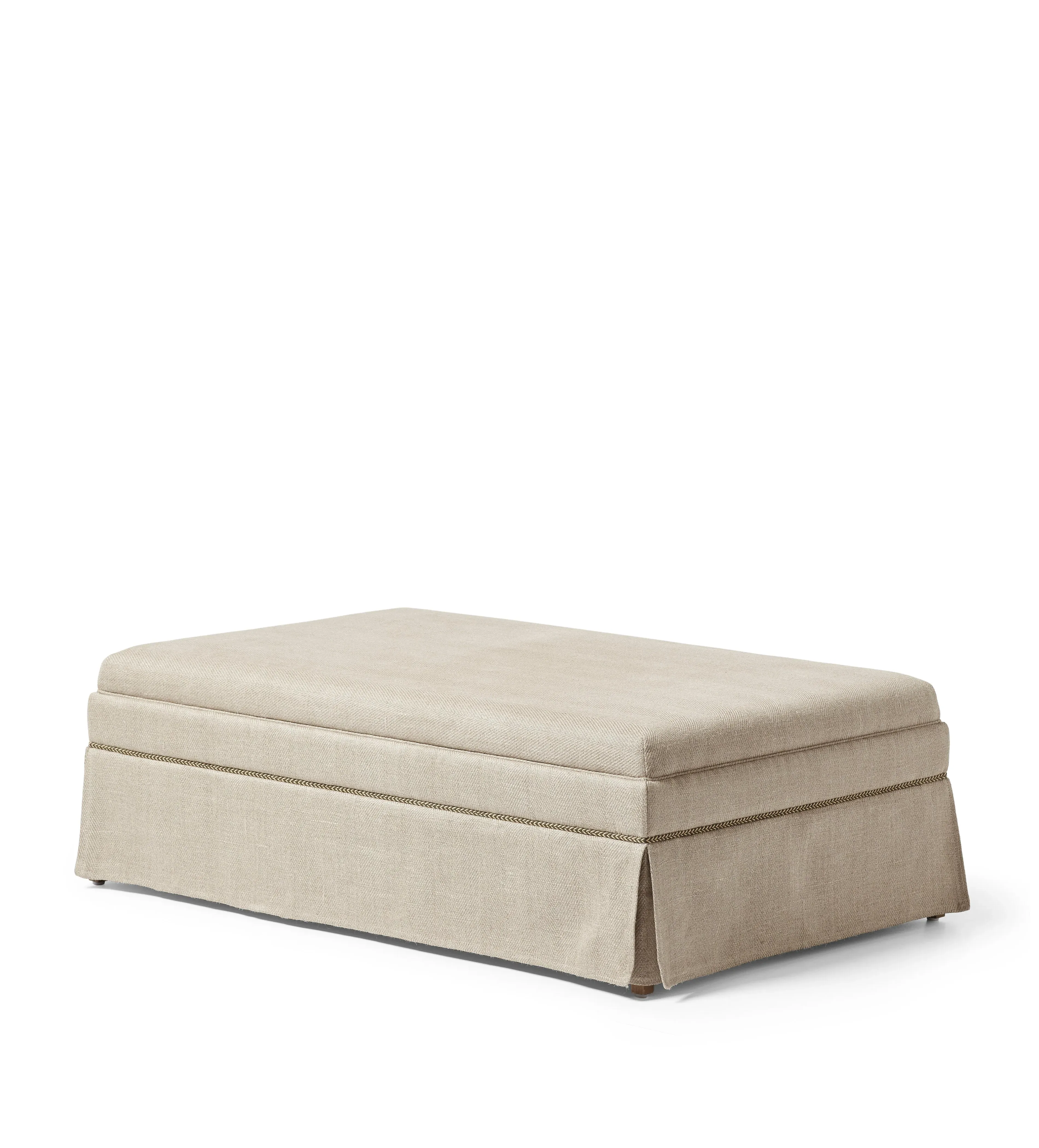 Aston Ottoman - Wild Oats Herringbone alternate view