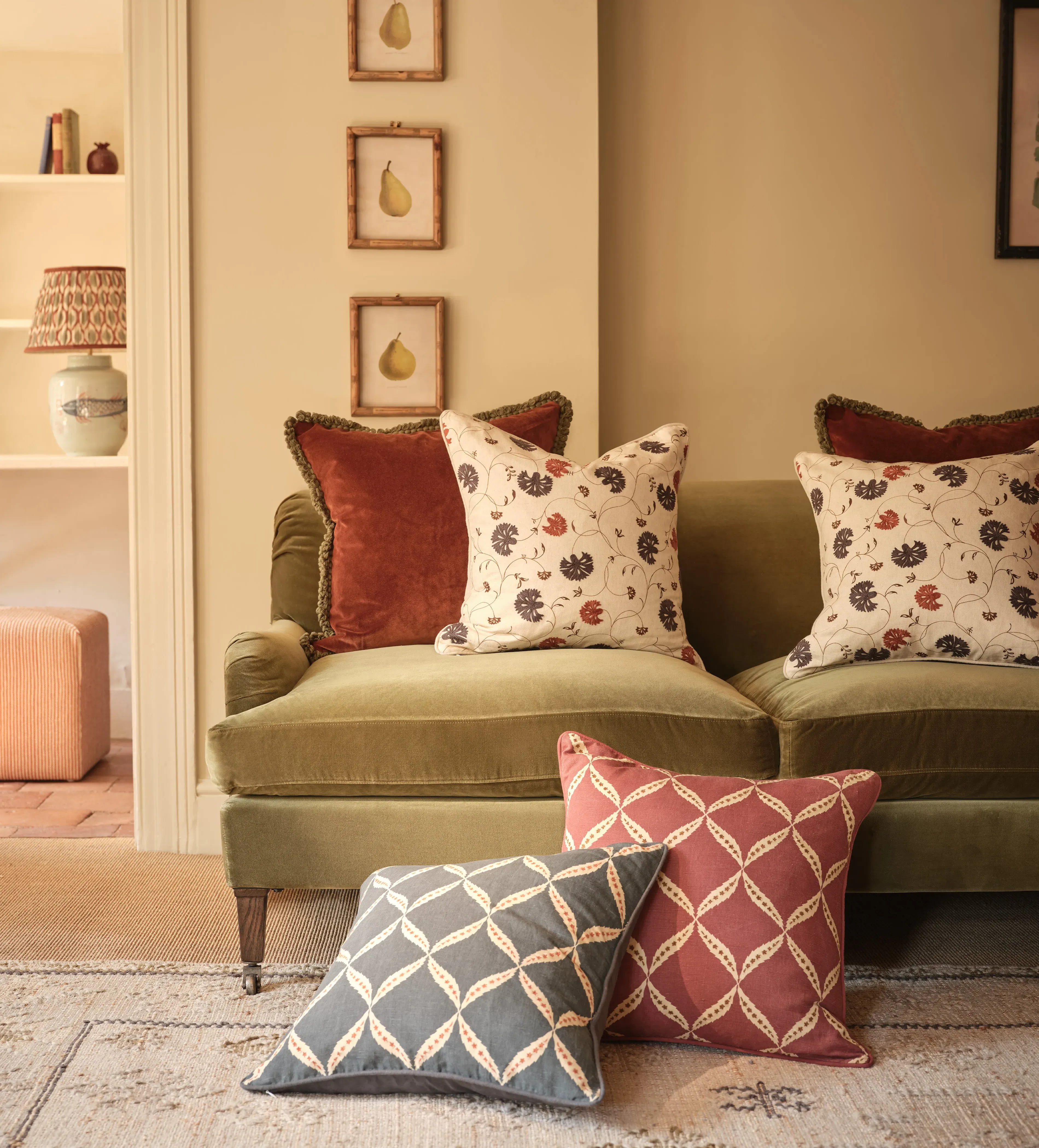 Atara Cushion Cover - Air Force Blue/Russet product