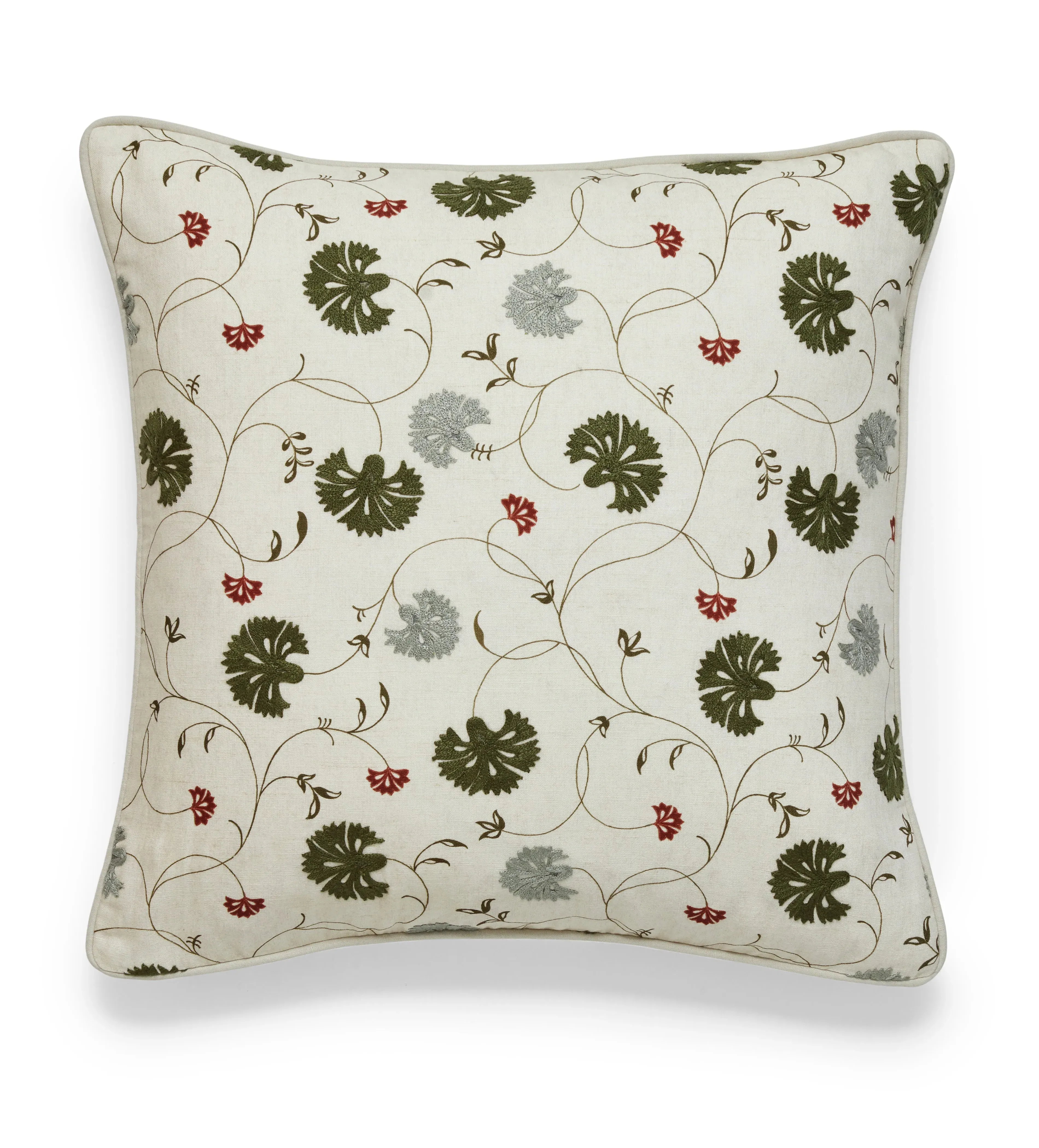 Atara Cushion Cover - Grey Green/Toffee, Cotton-Linen alternate view