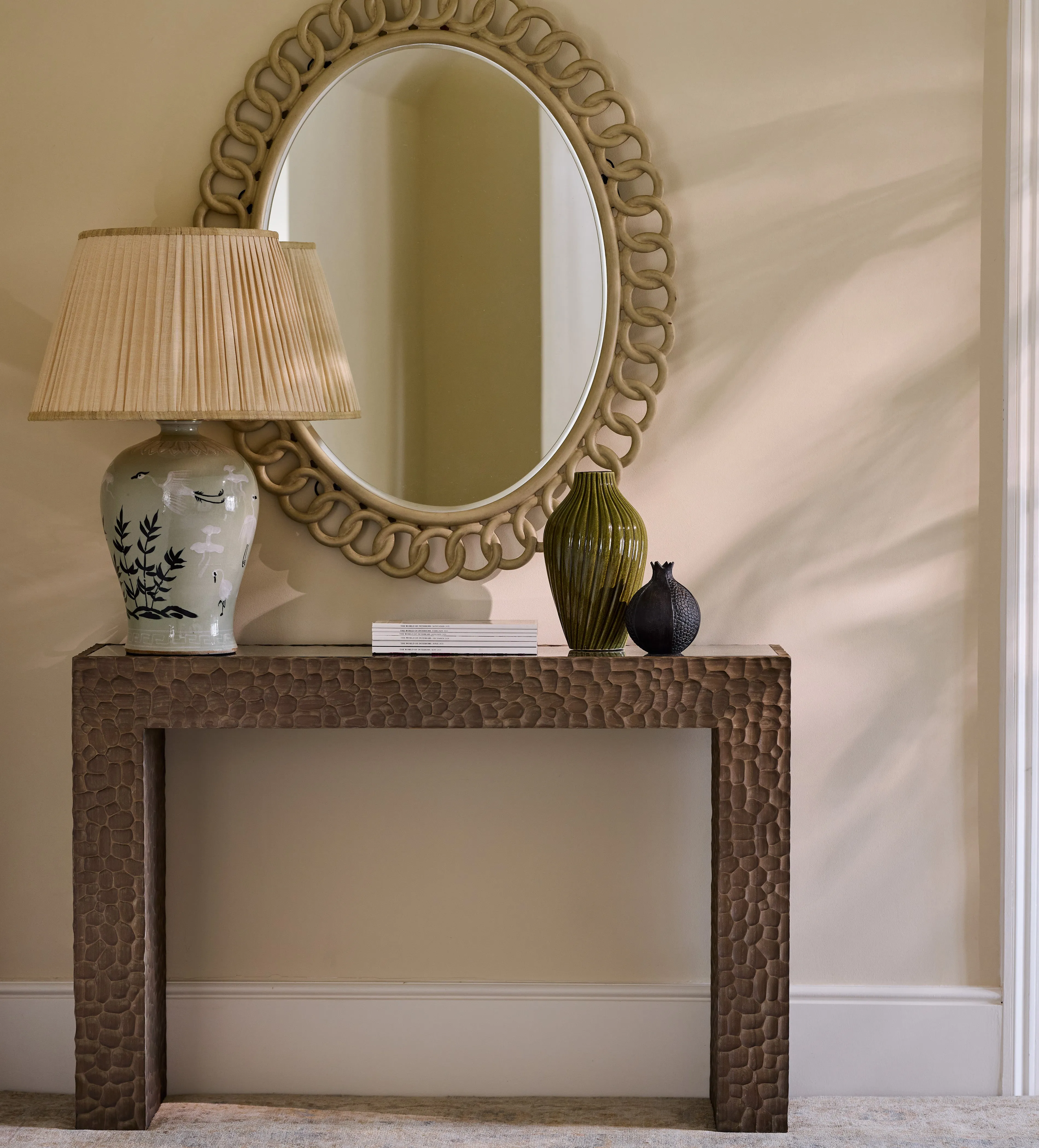 Atmore Console Table - Pebble Grey, Sungkai Wood product