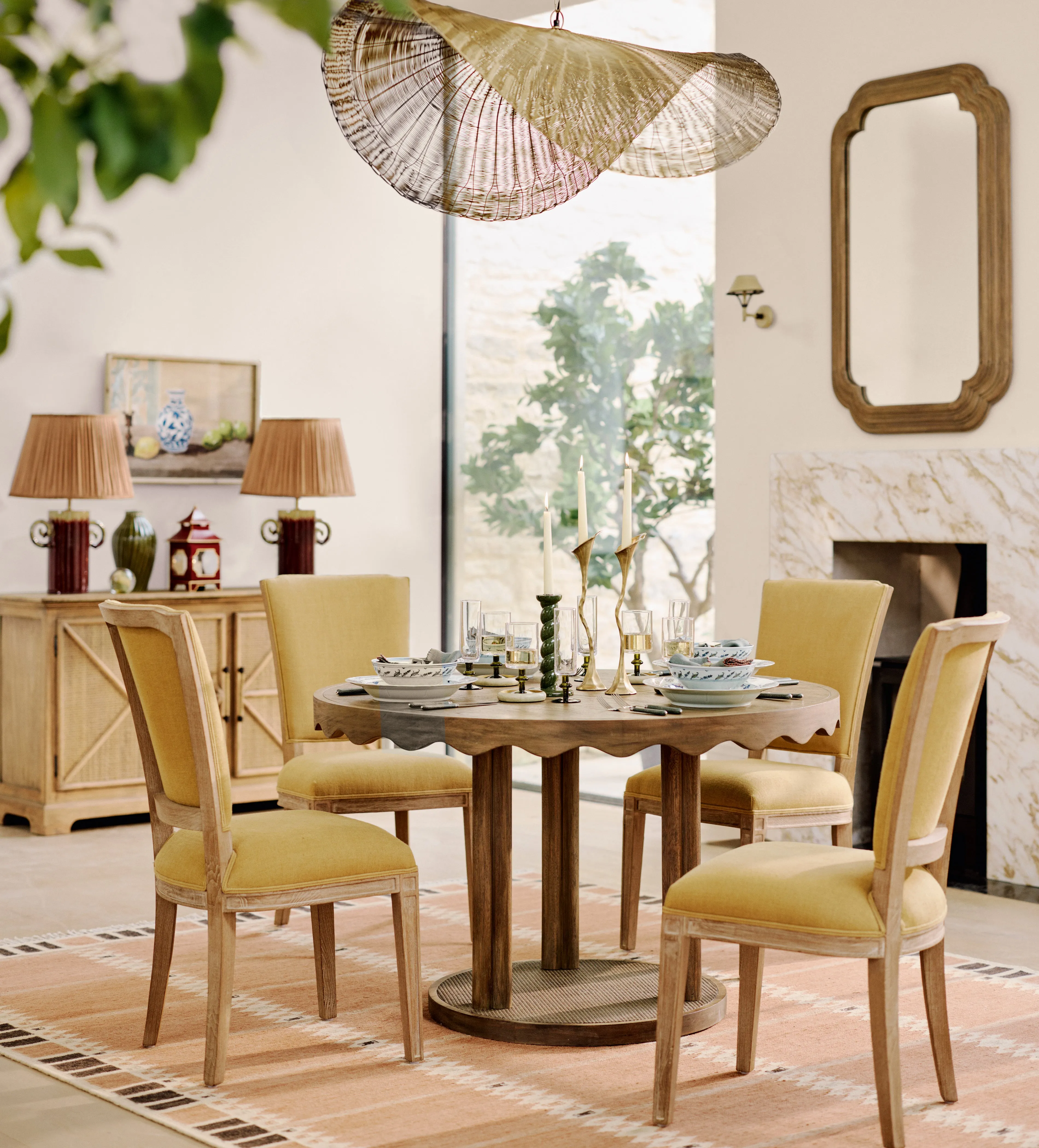 Bayhurst Pedestal Dining Table - Natural, Mindi Wood product