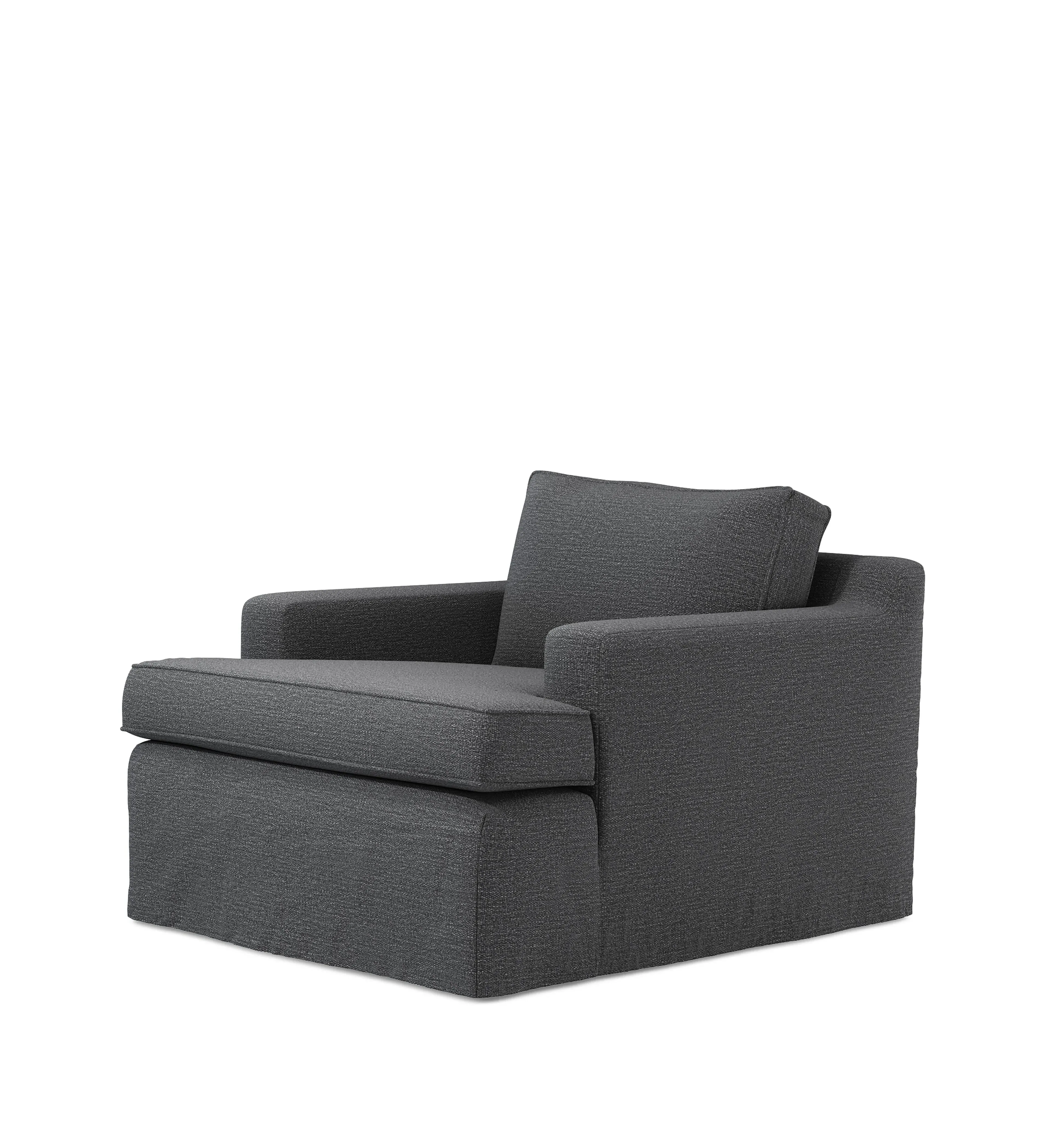 Beale Armchair Loose Cover - Anthracite, Clever Linen by OKA, alternate view