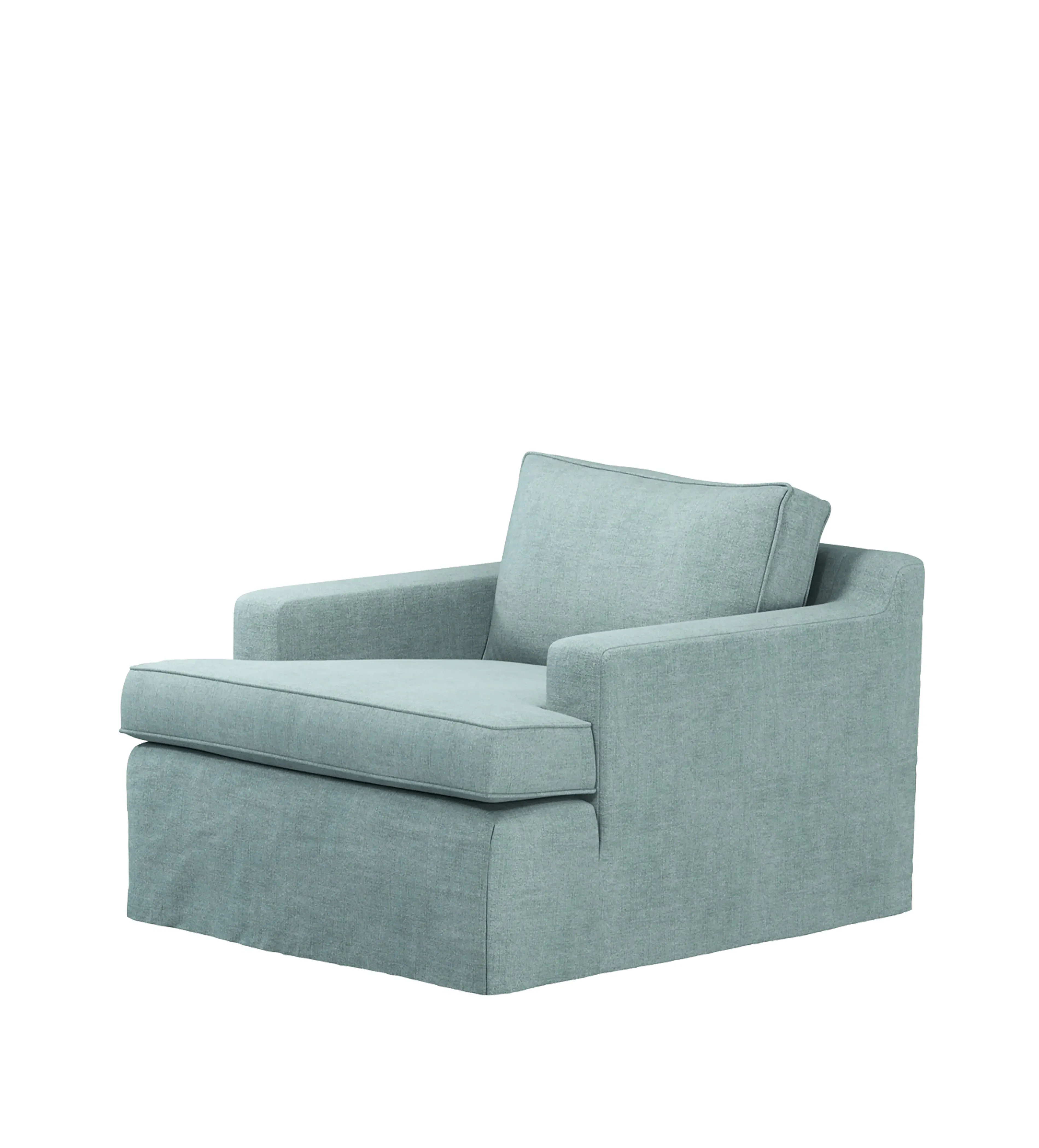 Beale Armchair Loose Cover - Aqua, Stonewash Linen by OKA, image 2