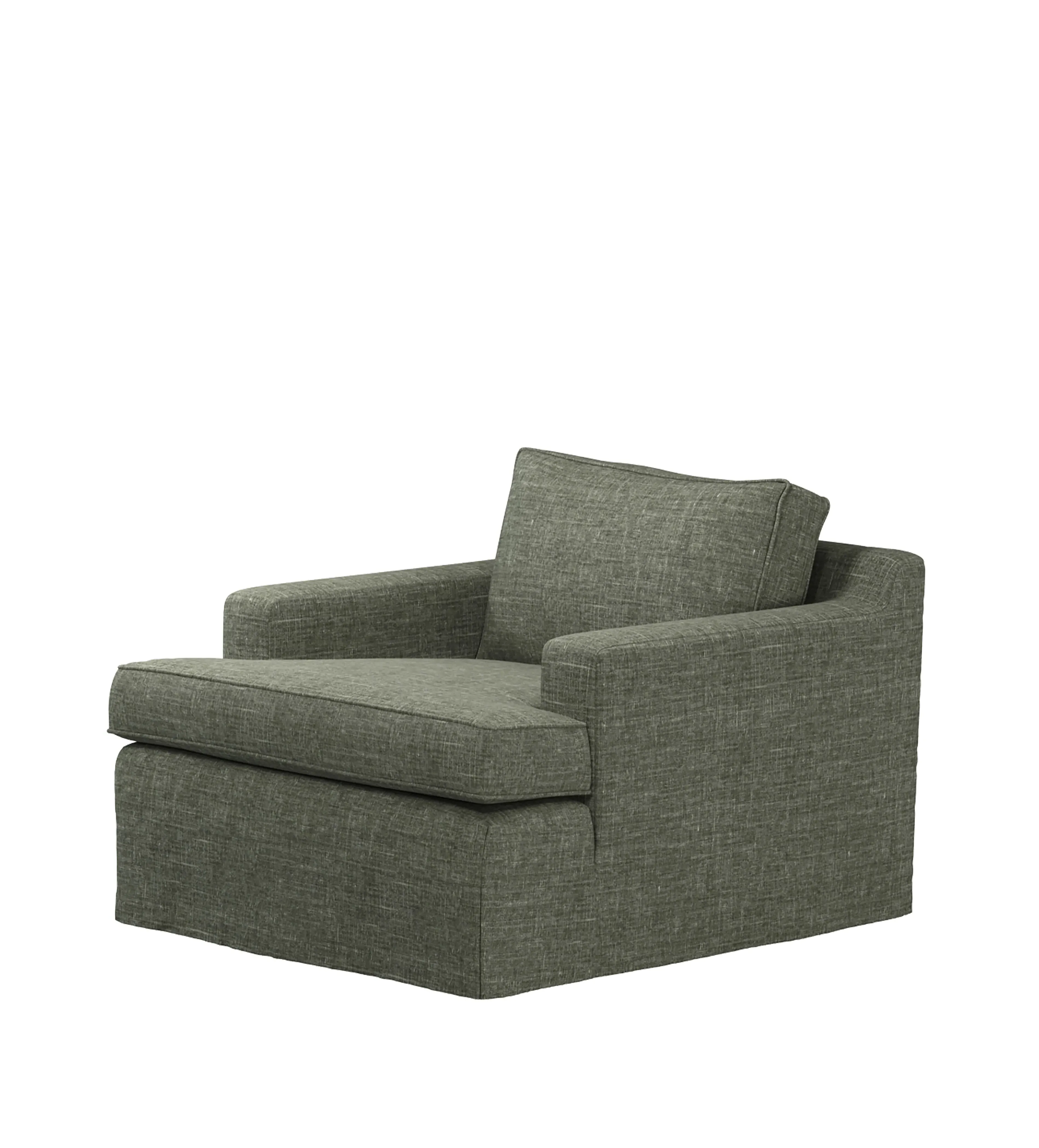 Beale Armchair Loose Cover - Dune Green, Laundered Linen alternate view