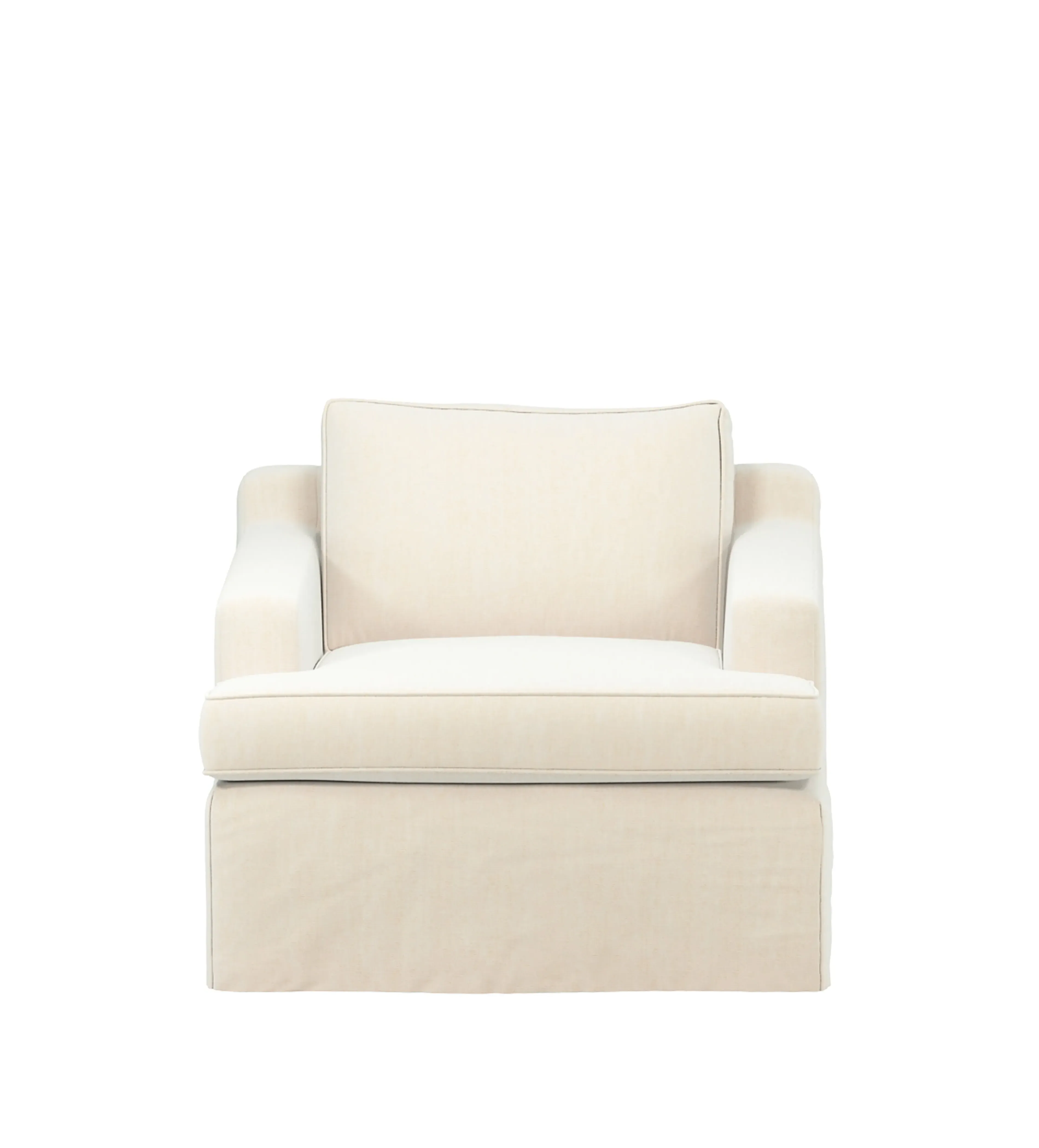 Beale Armchair Loose Cover - Dyed Oyster, Stonewash Linen by OKA