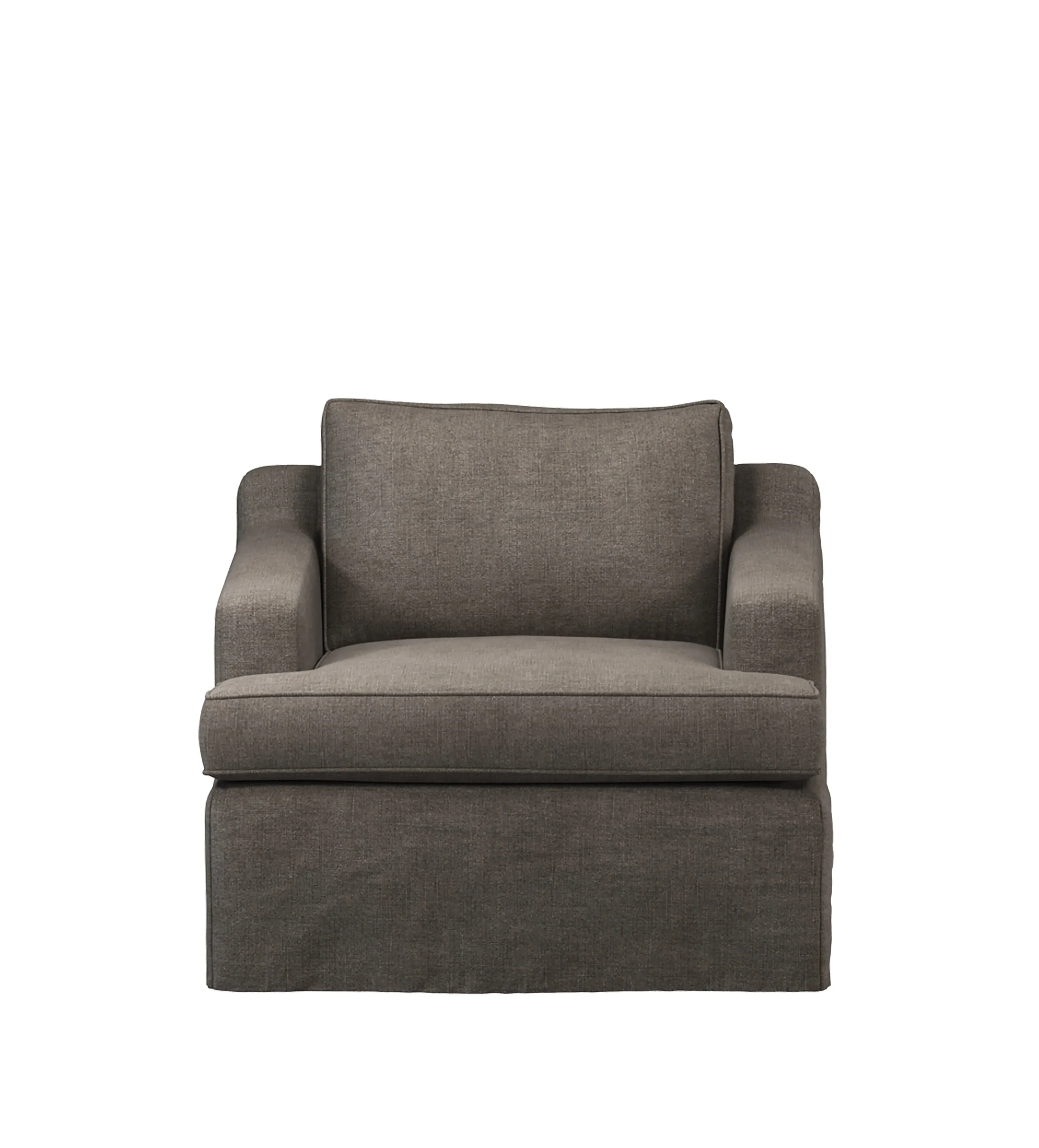 Beale Armchair Loose Cover - Walnut, Stonewash Linen by OKA