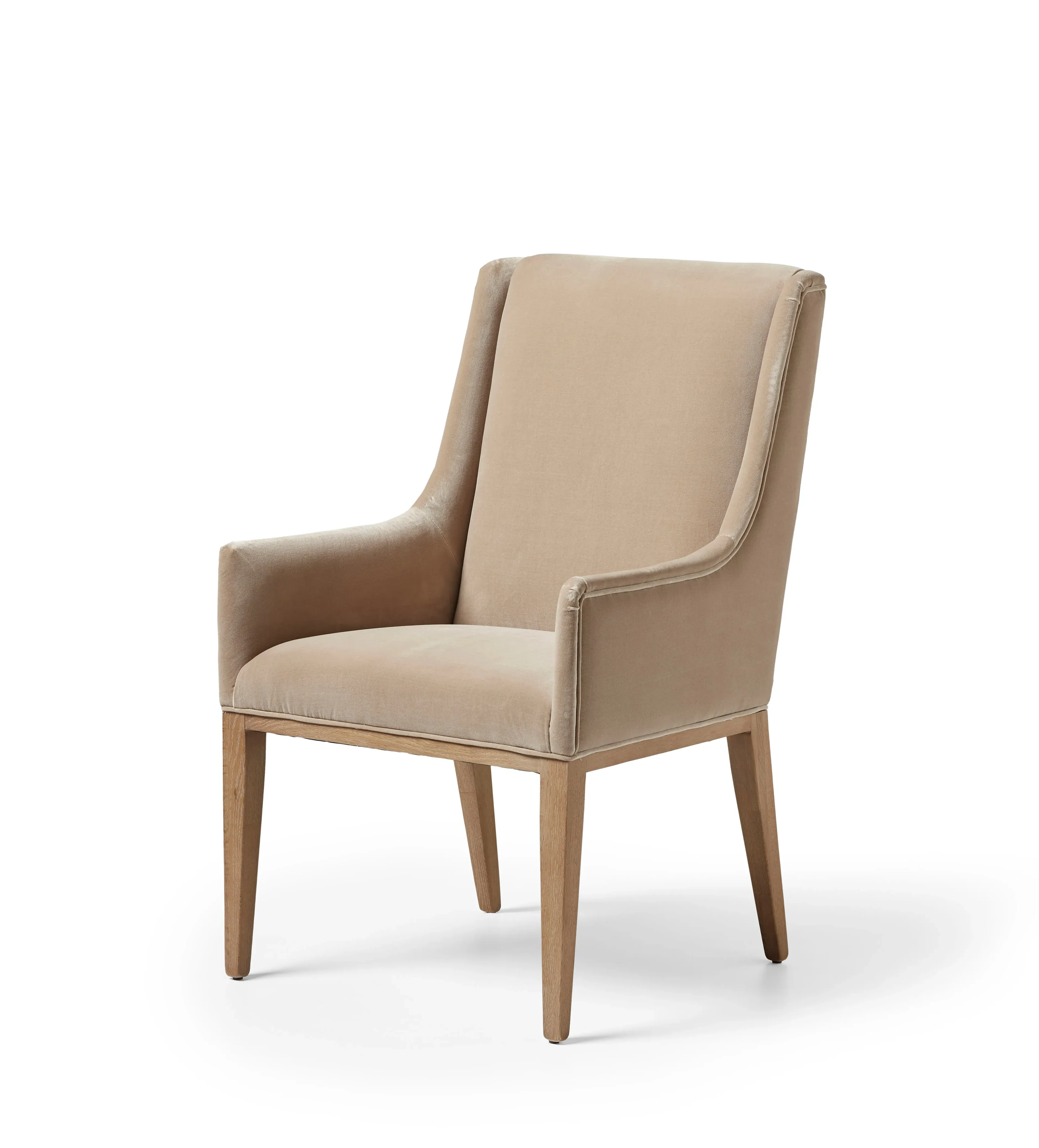 Beau Dining Chair - Porridge, Velvet by OKA, alternate view