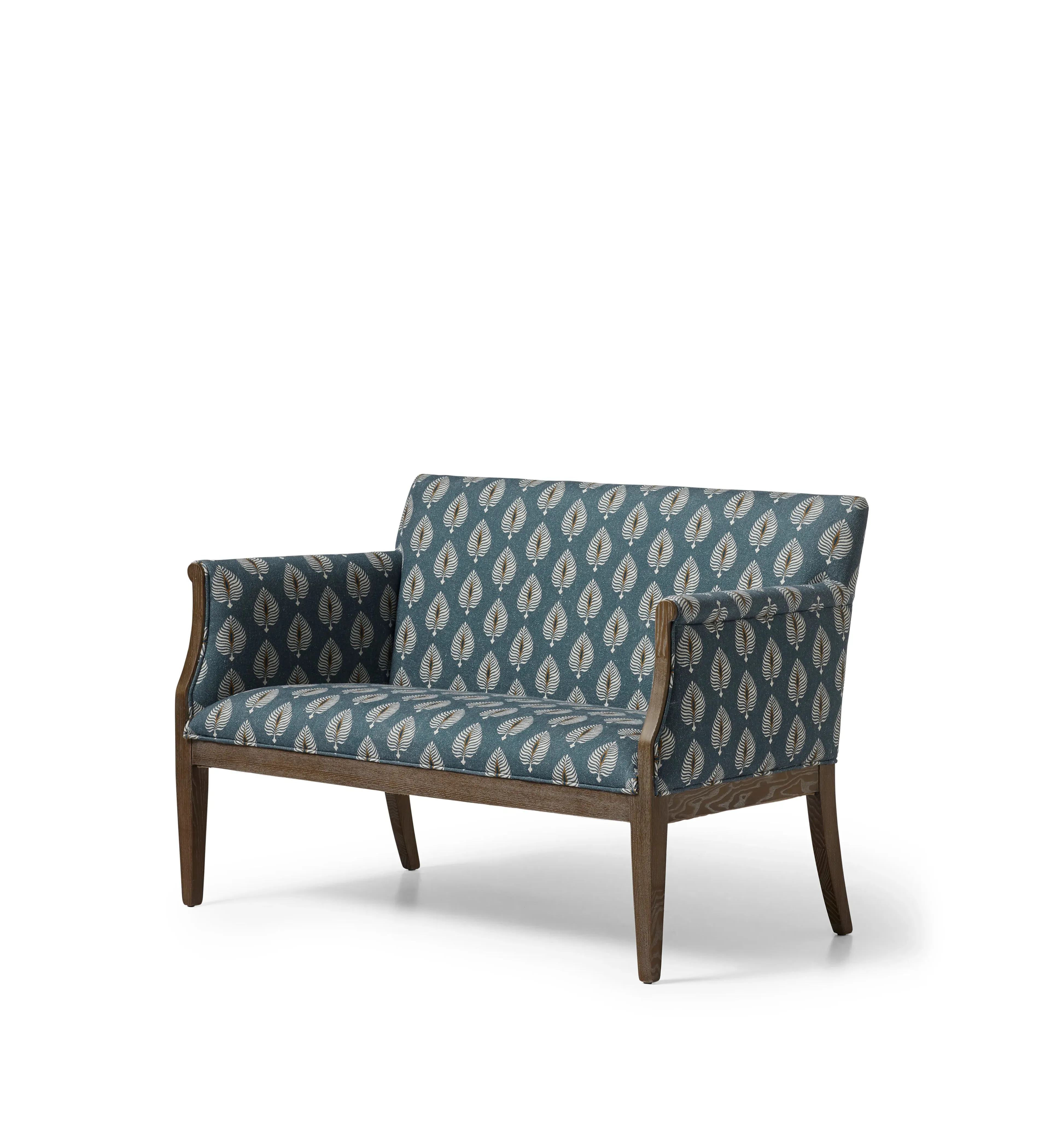 Beaumont Upholstered Bench - Petrol Blue, Ocellus Print alternate view