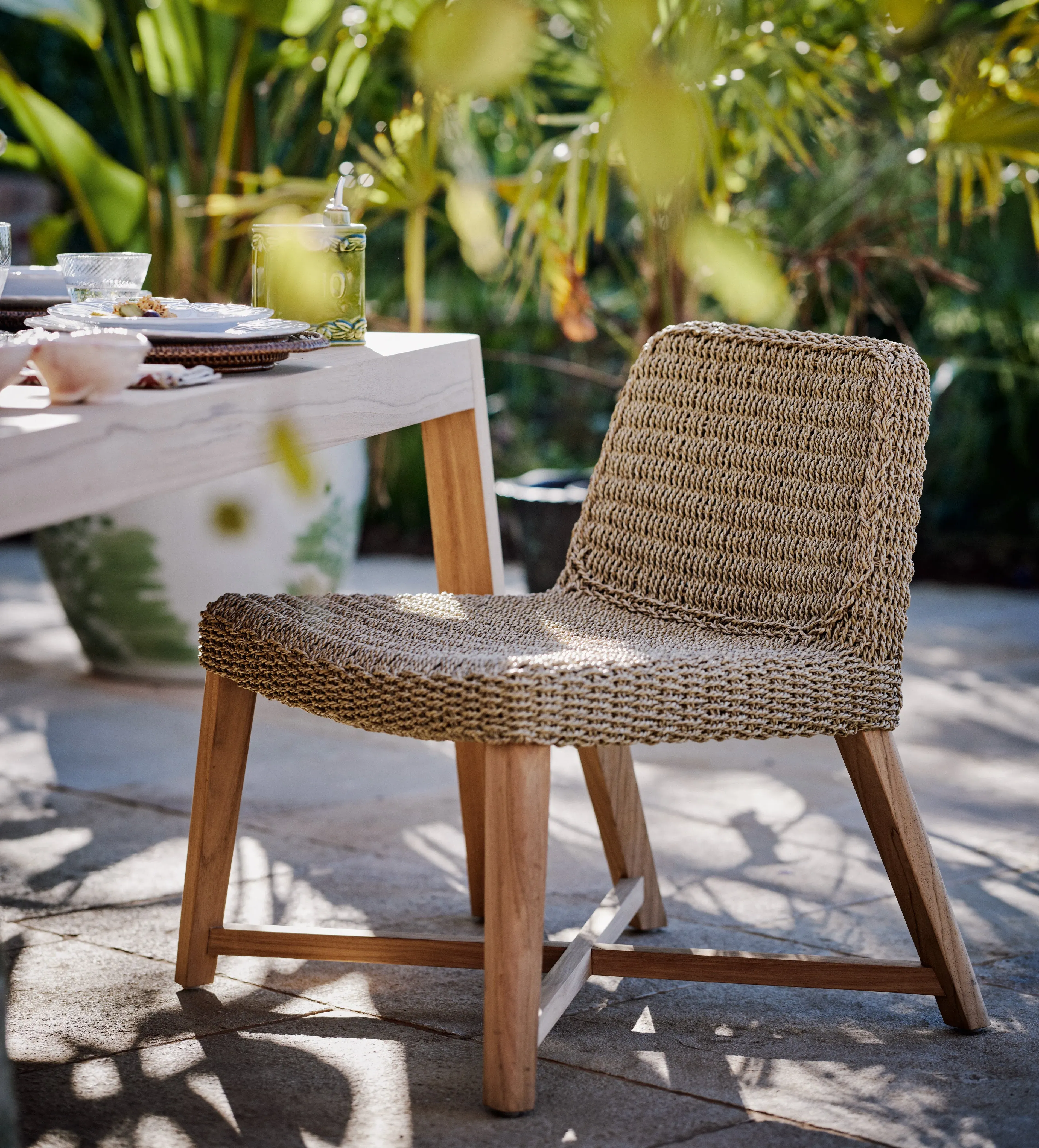 Belsay Garden Dining Chair - Sandstone, Faux Rattan alternate view
