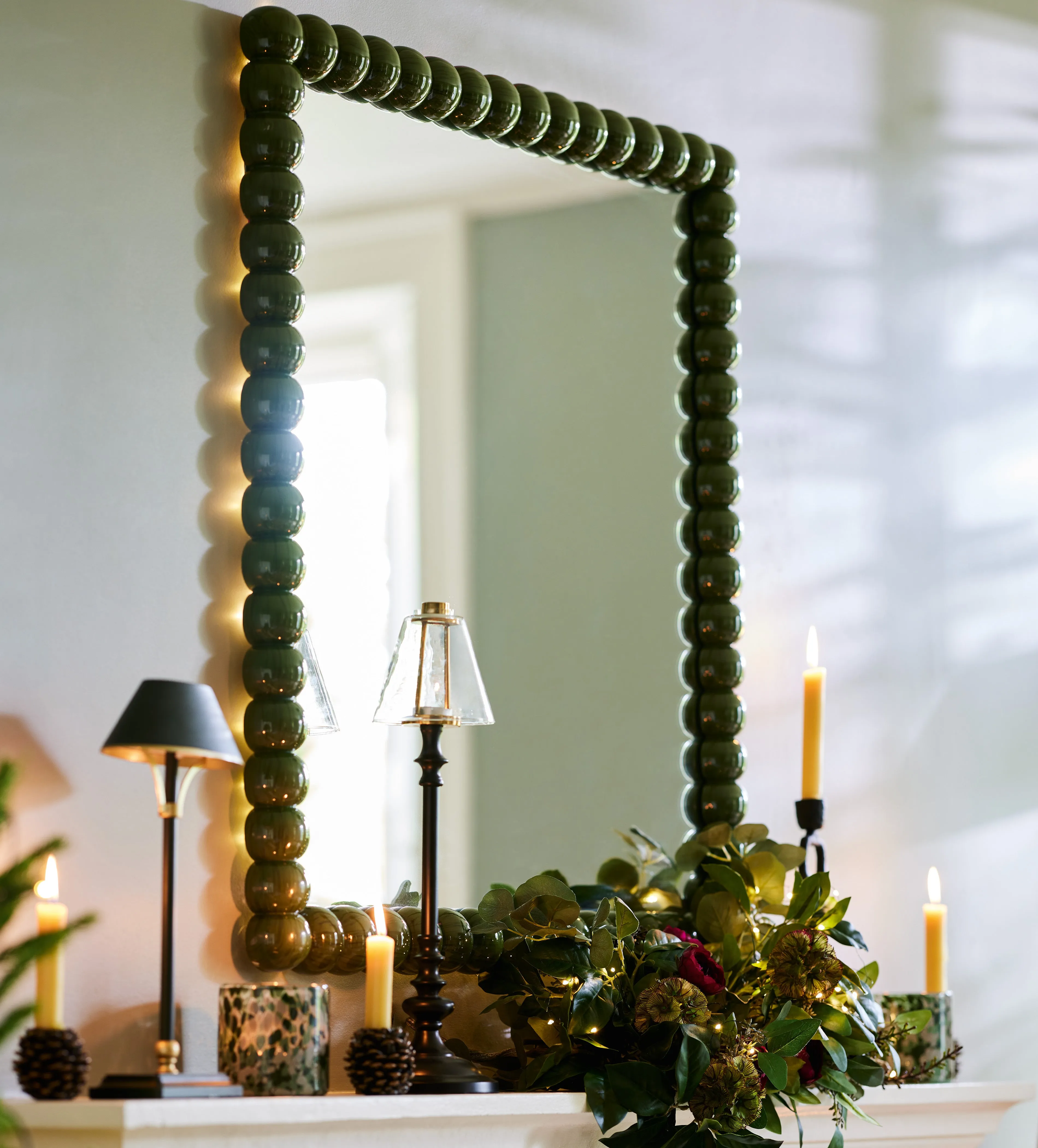 Bobble Wall Mirror - Spruce, Mango Wood product