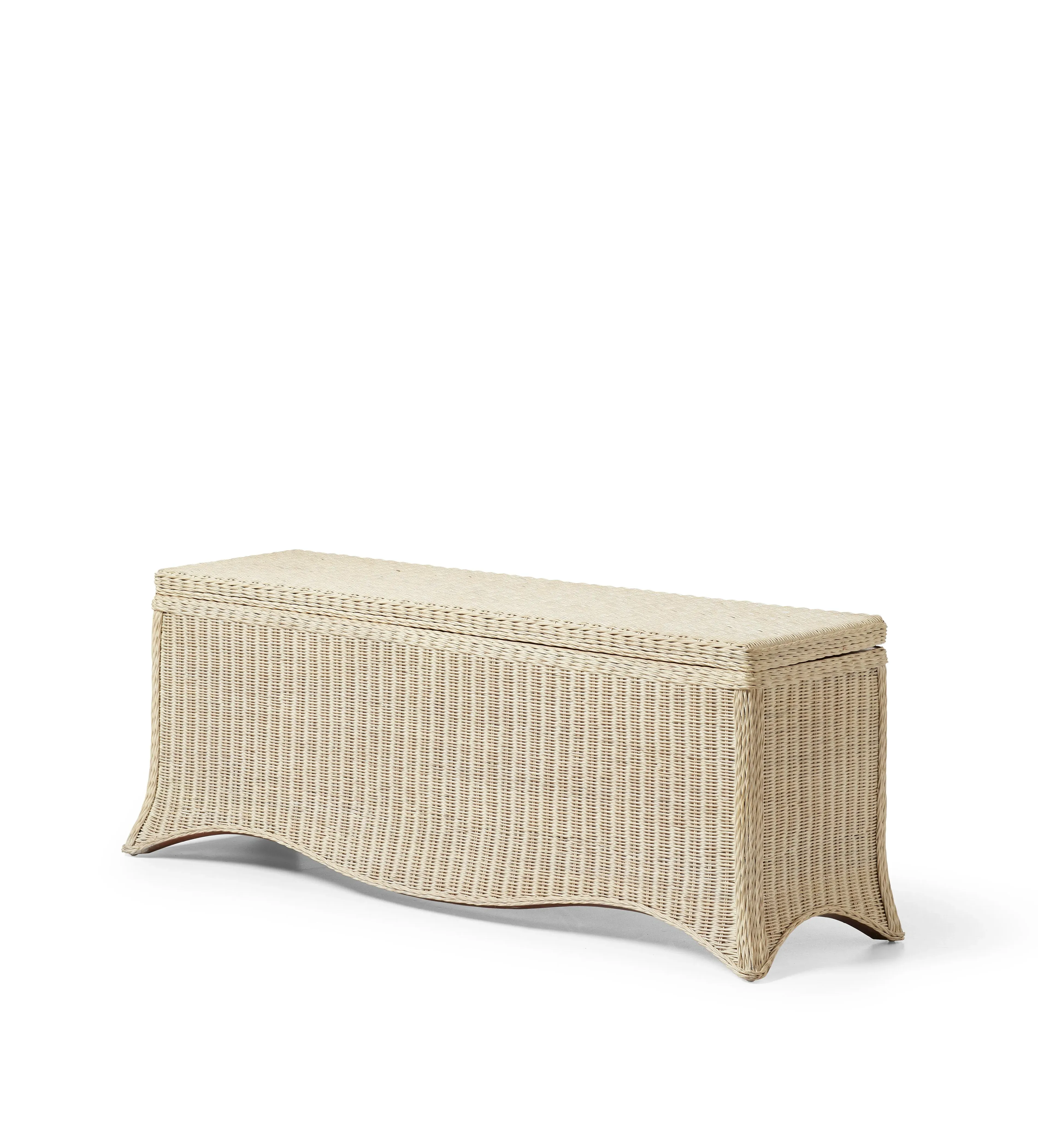 Braithwell Trunk Ottoman - Chalk, Rattan by OKA, image 2
