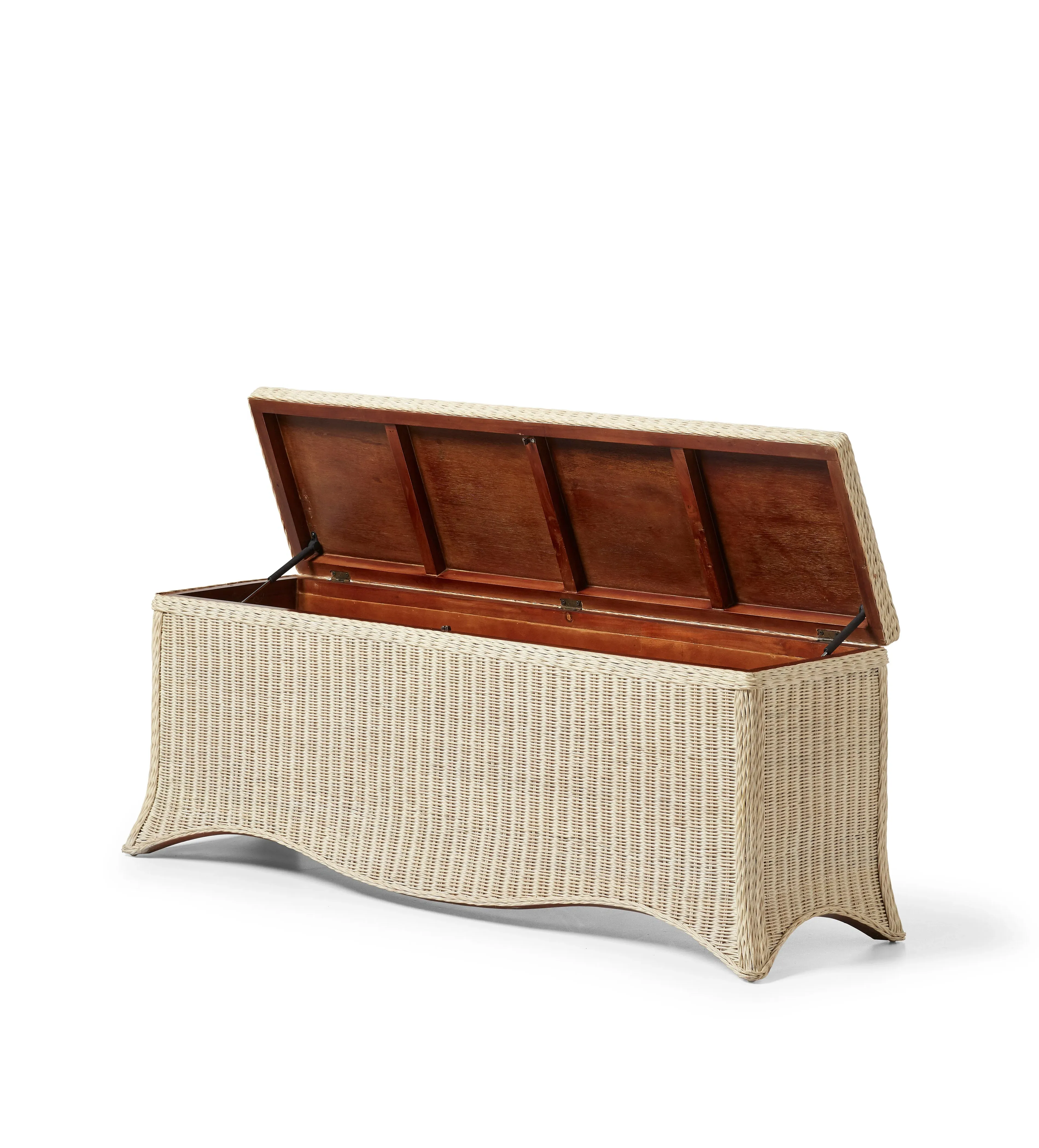 Braithwell Trunk Ottoman - Chalk, Rattan by OKA