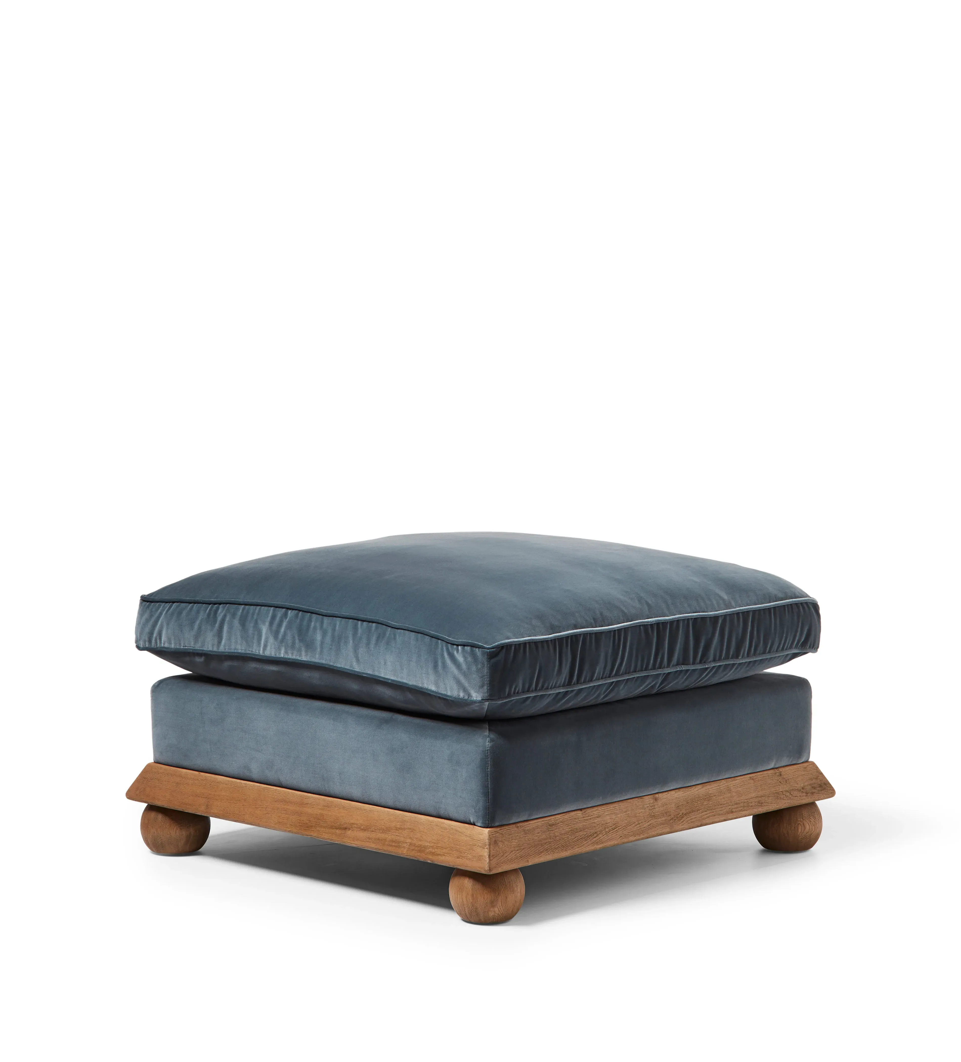 Burghley Velvet Ottoman - Air Force Blue alternate view