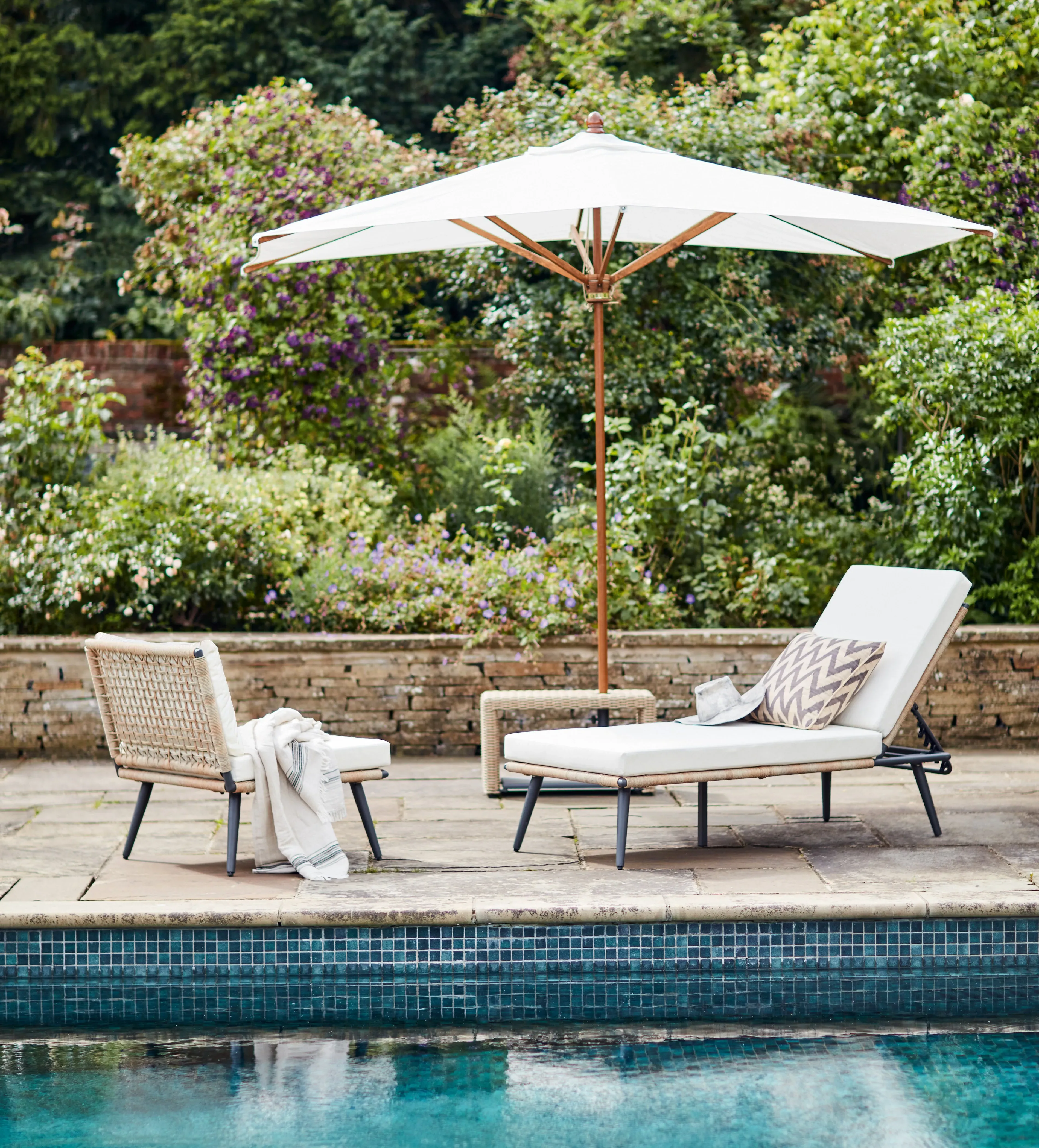 Cabrera Outdoor Lounger Set - Driftwood, Faux Rattan alternate view