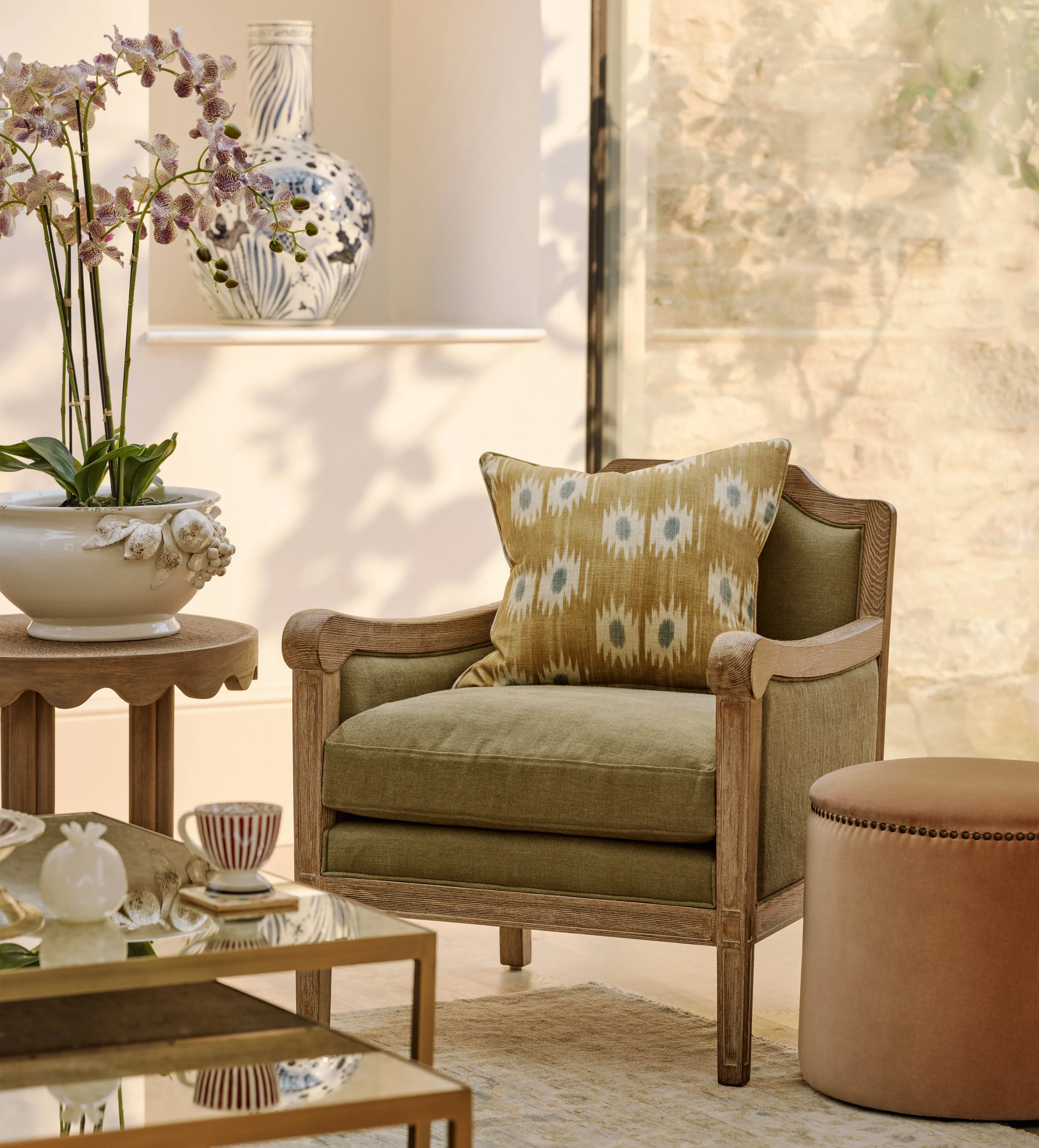 Camaret Armchair - Dark Lichen, Linen product