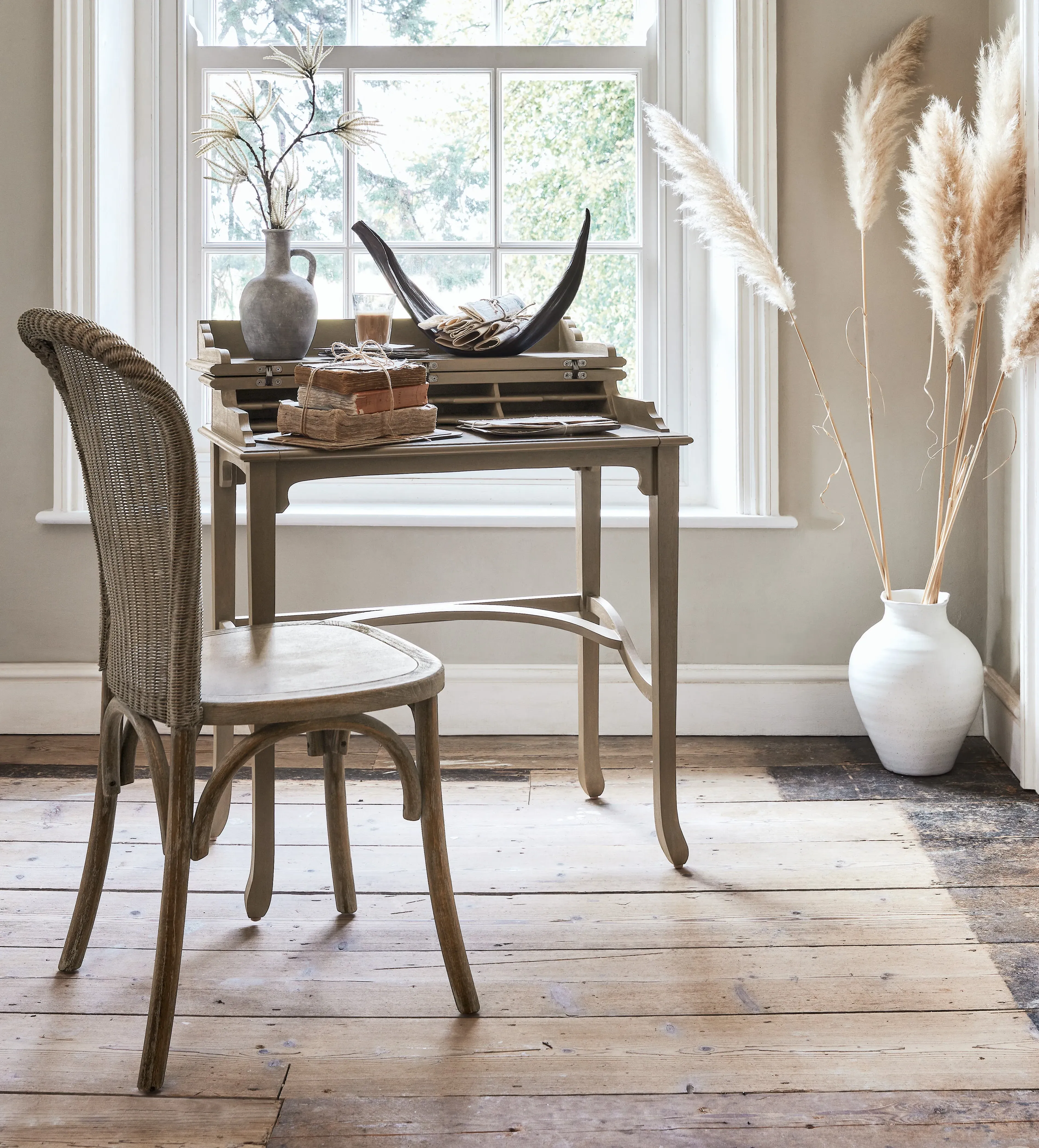 Campaign Desk with Storage - Oyster Grey product
