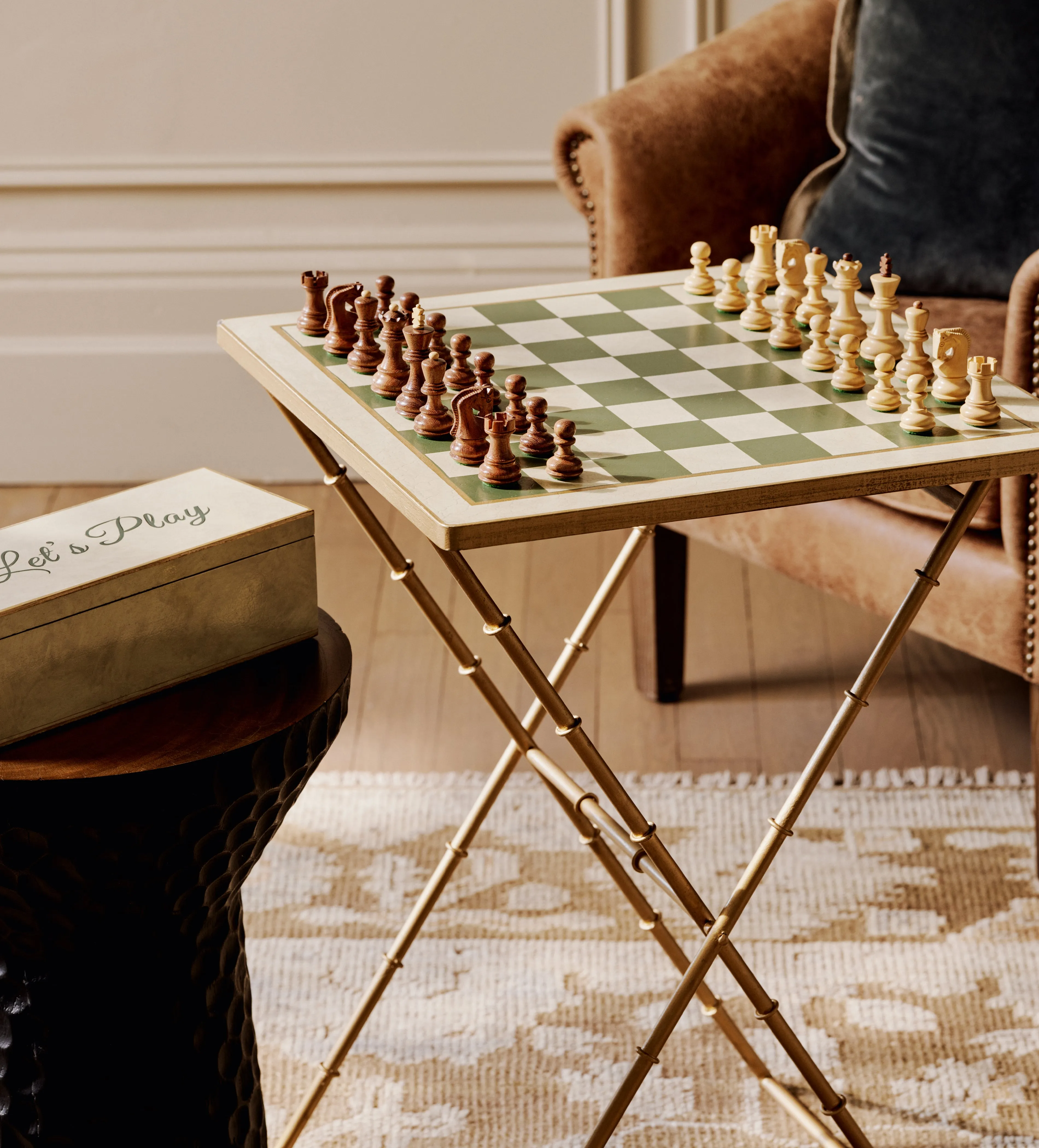 Capablanca Games Table - Green, Gold product